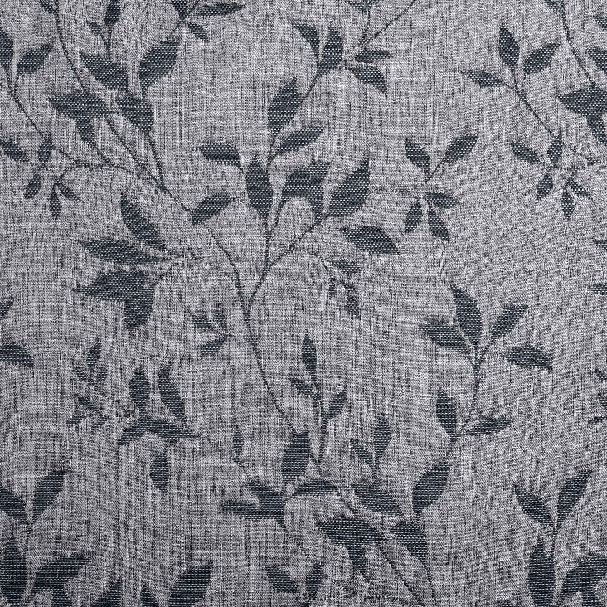 Ghera Jacquard Curtain Panel Set with Grommet Top Header - Charcoal - Grey