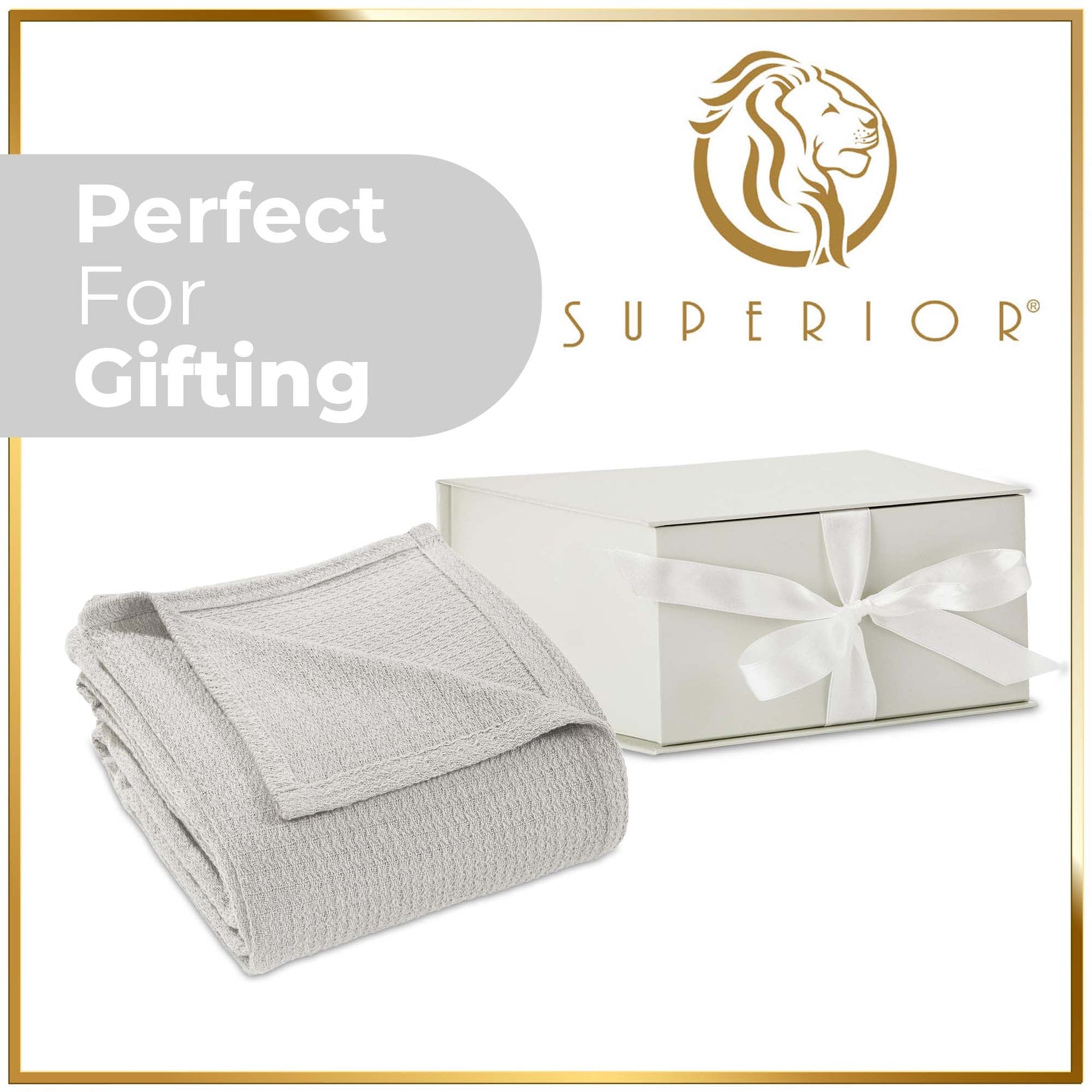 Waffle Weave Honeycomb Knit Soft Solid Textured Cotton Blanket - Silver