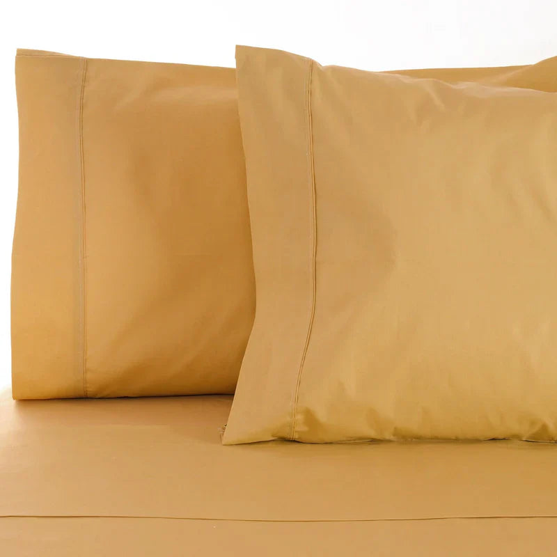 Egyptian Cotton 530 Thread Count Solid Pillowcases Set of 2 - Gold