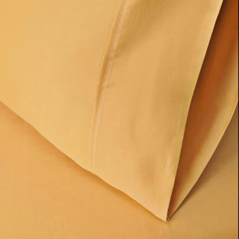 Egyptian Cotton 530 Thread Count Solid Pillowcases Set of 2 - Gold