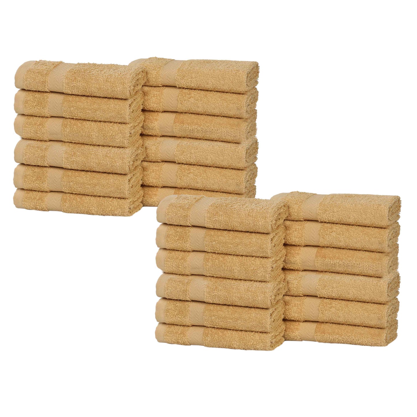 Eco-Friendly Cotton Absorbent 24-Piece Washcloth / Face Towel Set