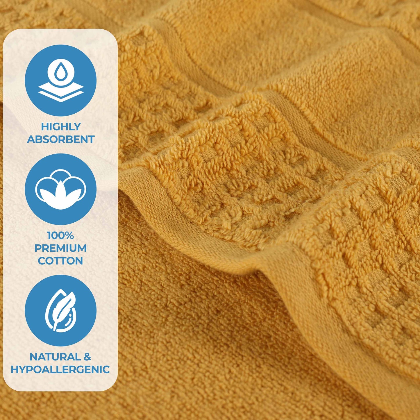 Napa Zero Twist Cotton Solid Waffle Honeycomb 9 Piece Towel Set