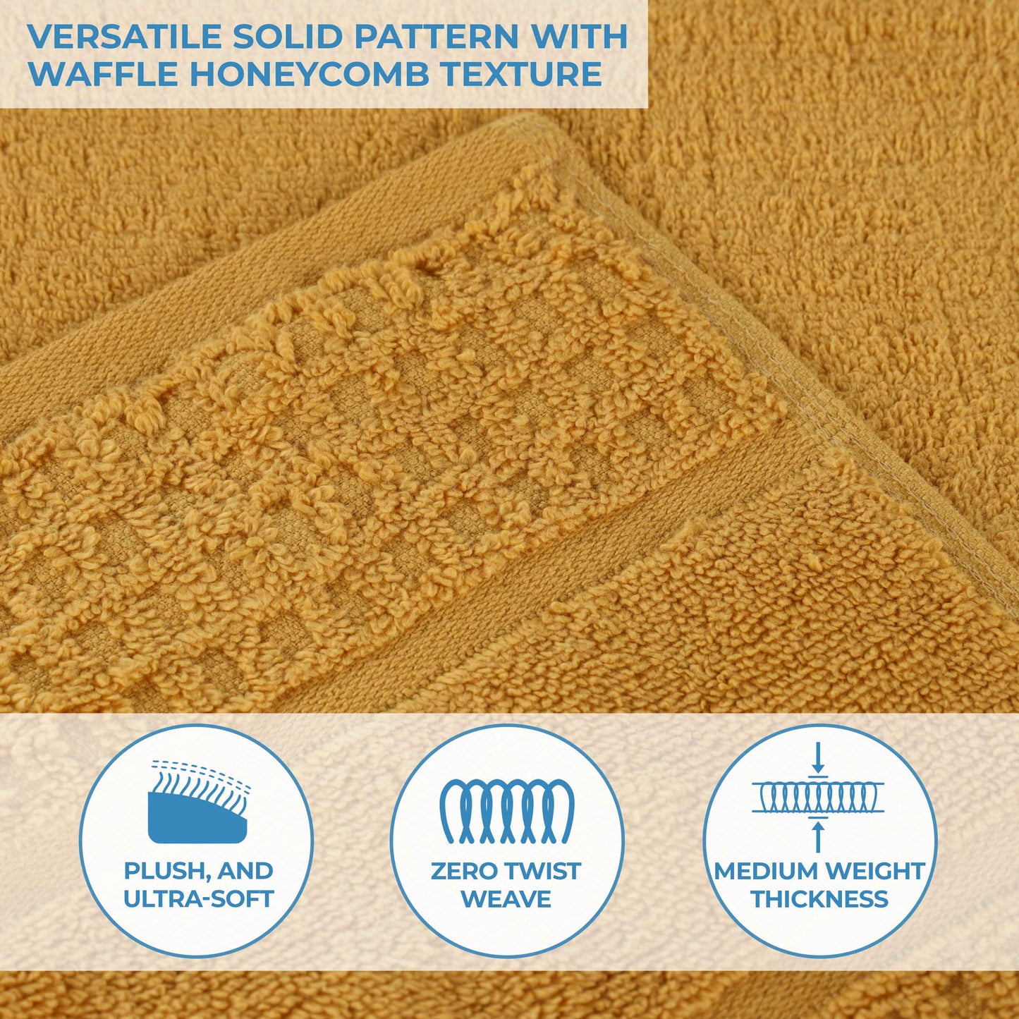 Napa Zero Twist Cotton Solid Waffle Honeycomb 9 Piece Towel Set