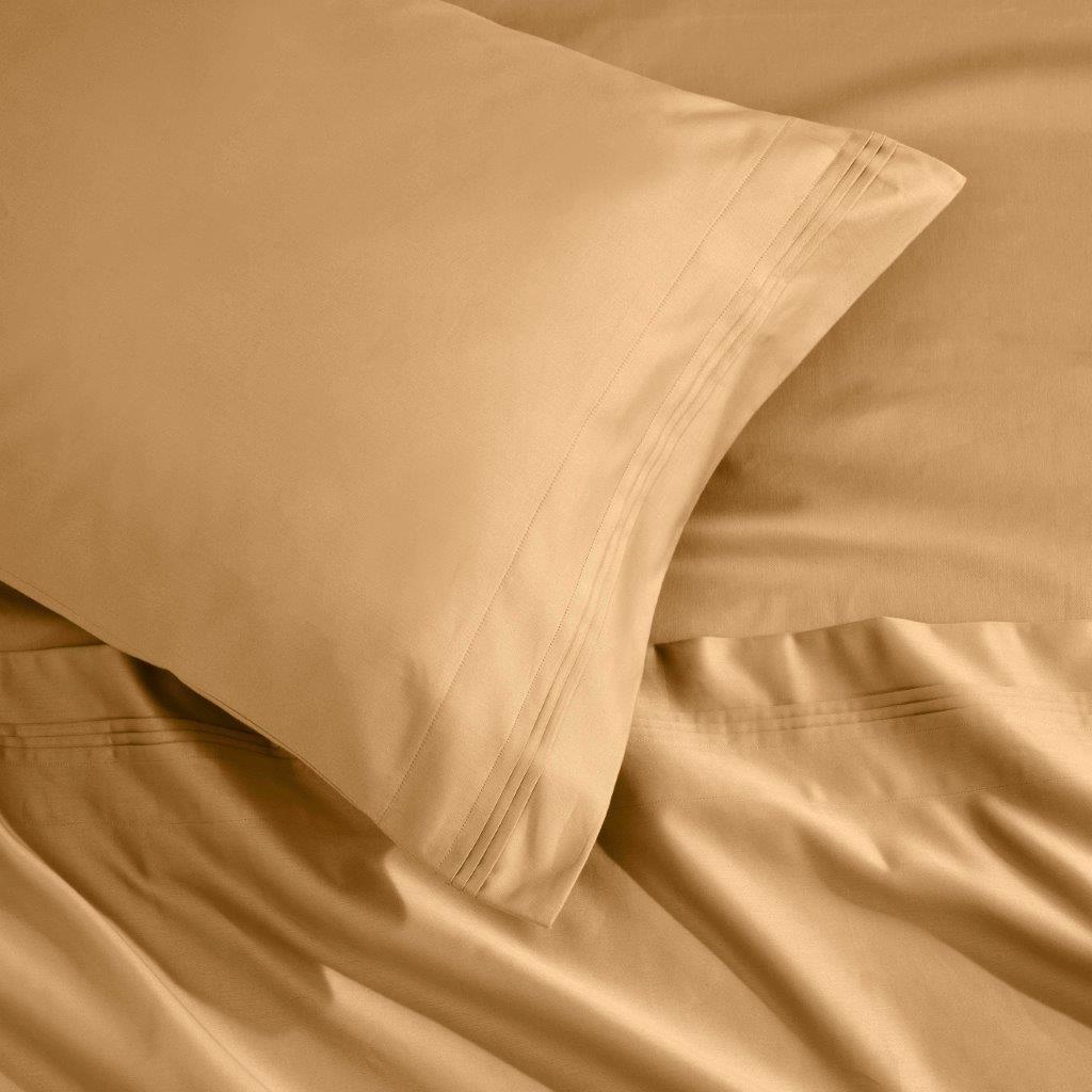 1500 Thread Count Egyptian Cotton 2 Piece Solid Pillowcase Set - Gold