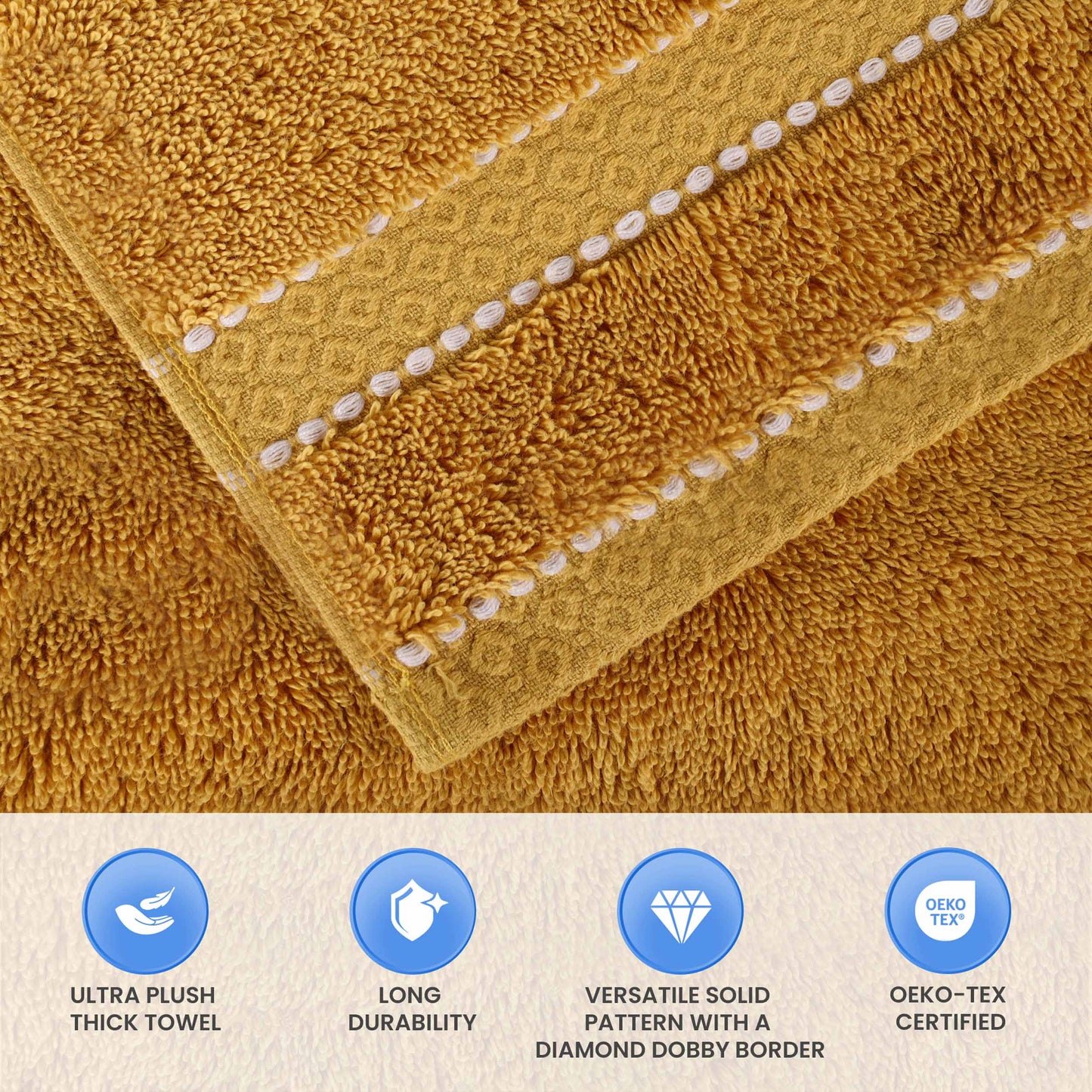 Niles Egyptian Giza Cotton Plush Heavyweight Soft 12 Piece Towel Set