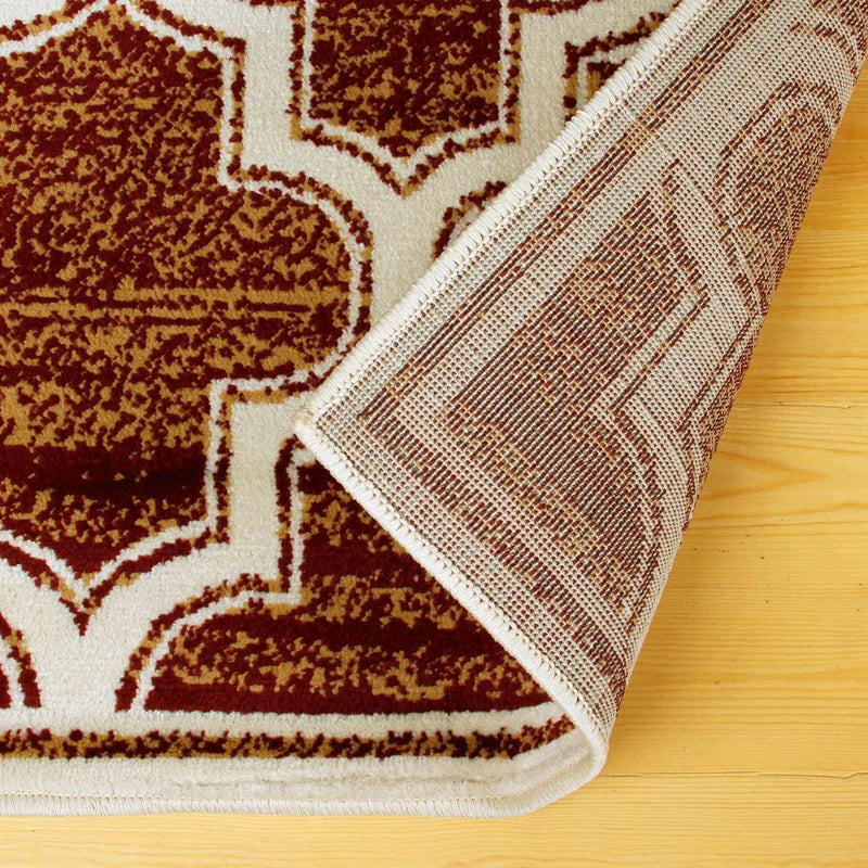 Distressed Moroccan Trellis Area Rug Or Runner Or Door Mat - Gold