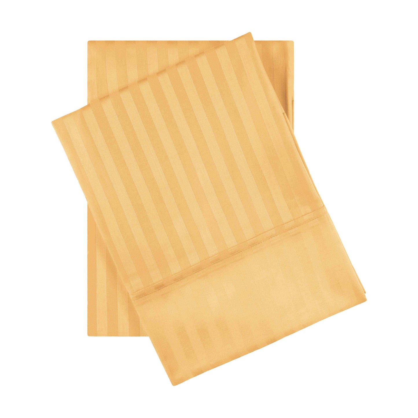 Premium 600 Thread Count Egyptian Cotton Striped Pillowcase Set - Gold