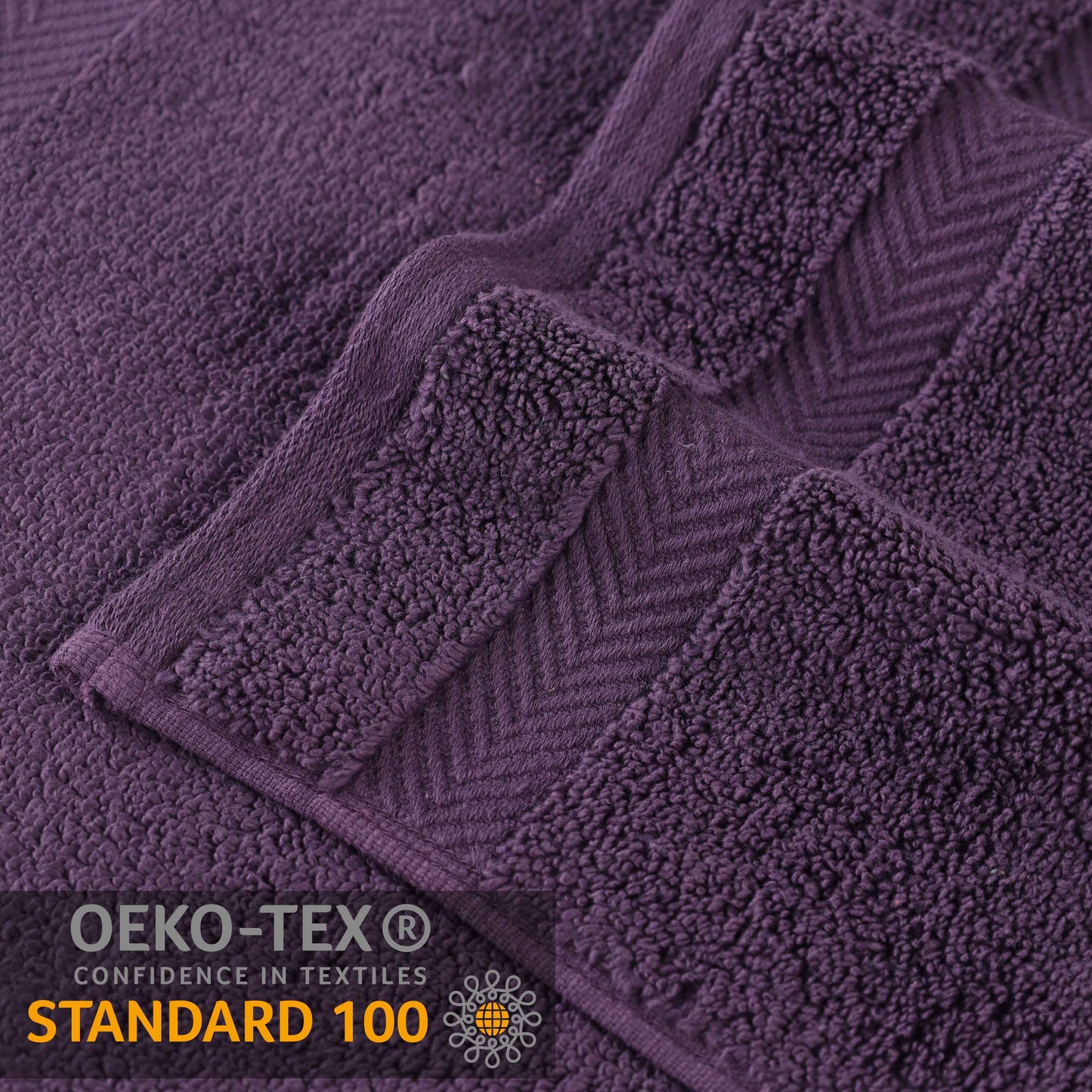 Zero Twist Smart Dry Combed Cotton 2 Piece Bath Towel Set - Grapeseed