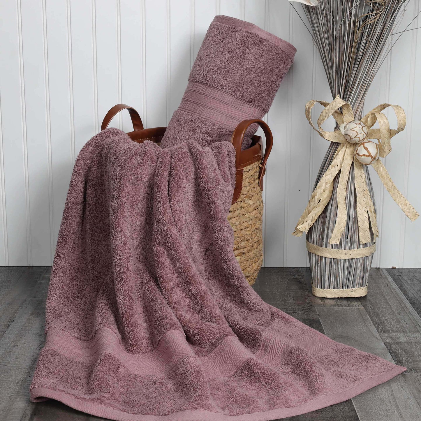 Cotton Heavyweight Absorbent Plush 2 Piece Bath Sheet Set - GrapeShake