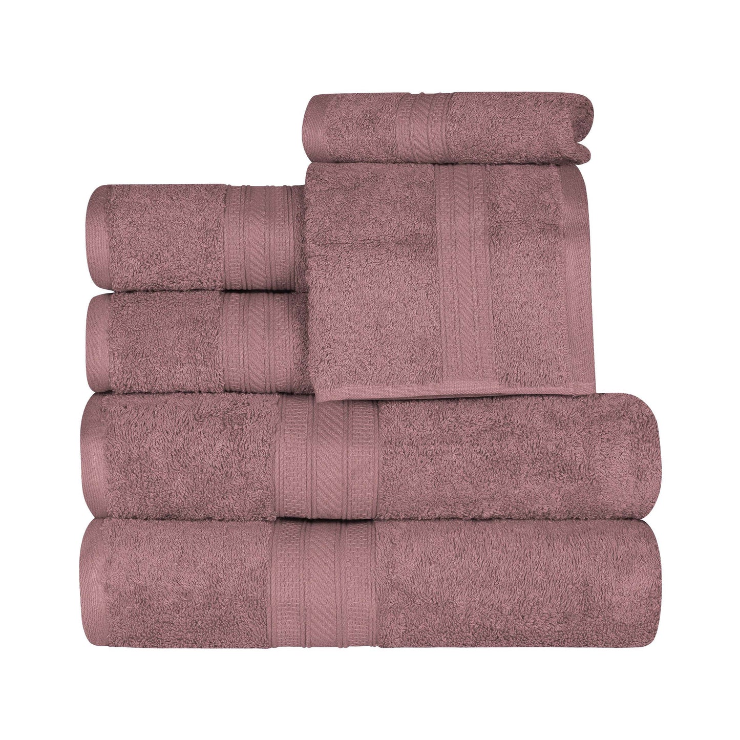 Cotton Heavyweight Absorbent Plush 6 Piece Towel Set - GrapeShake