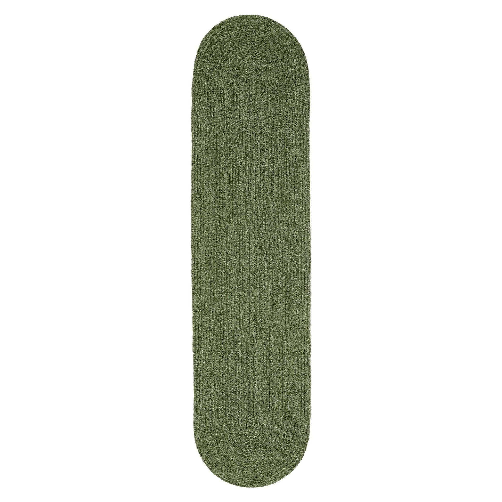 Classic Braided Weave Oval Area Rug Indoor Outdoor Rugs - Green
