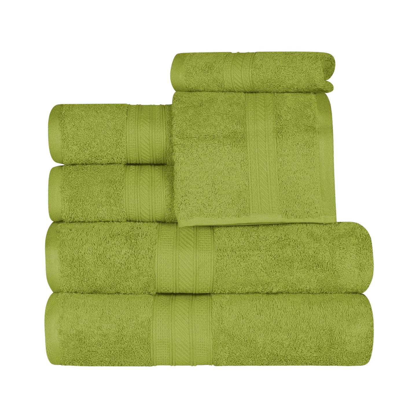 Cotton Heavyweight Absorbent Plush 6 Piece Towel Set - GreenEssense