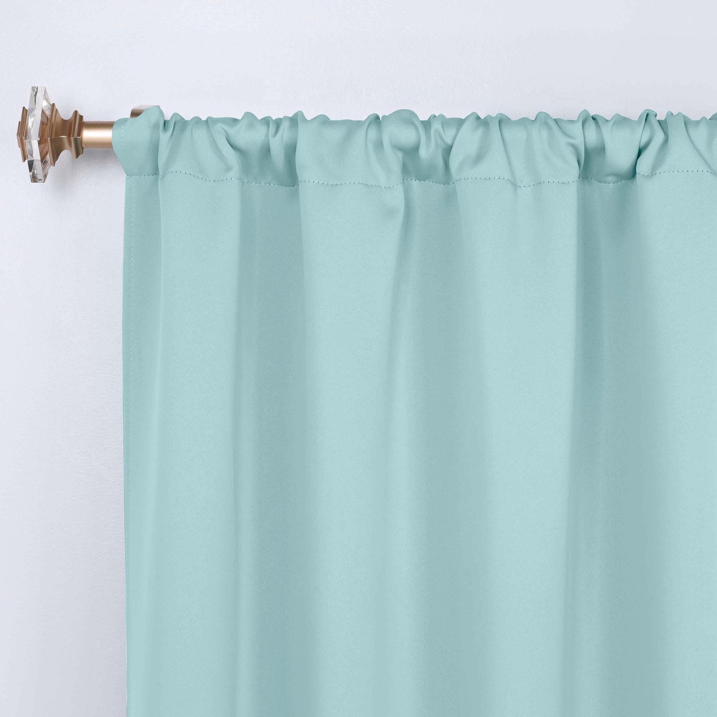 Solid Room Darkening Rod Pocket Blackout Curtain Panels, Set of 2 - GreenLily