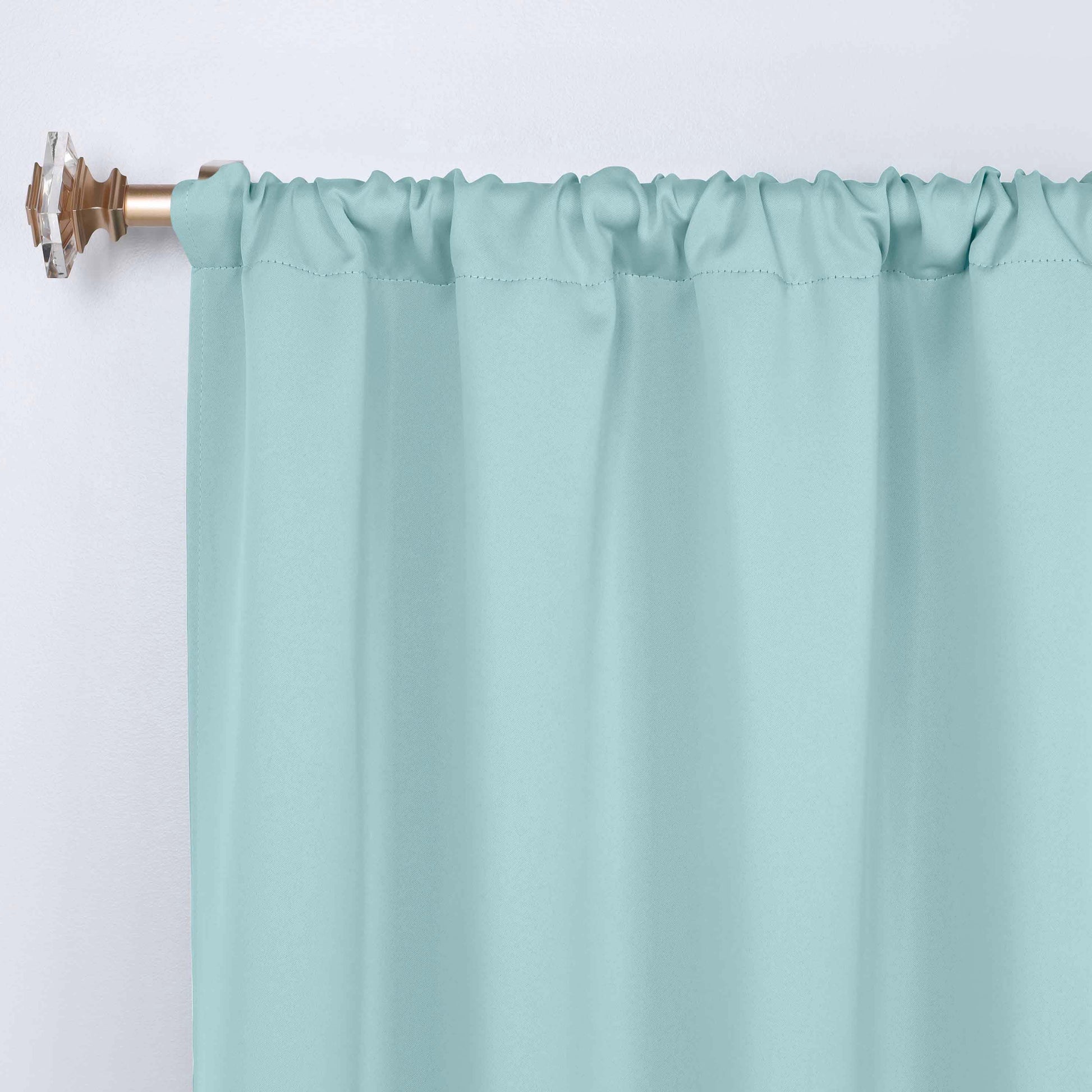 Solid Room Darkening Rod Pocket Blackout Curtain Panels, Set of 2 - GreenLily
