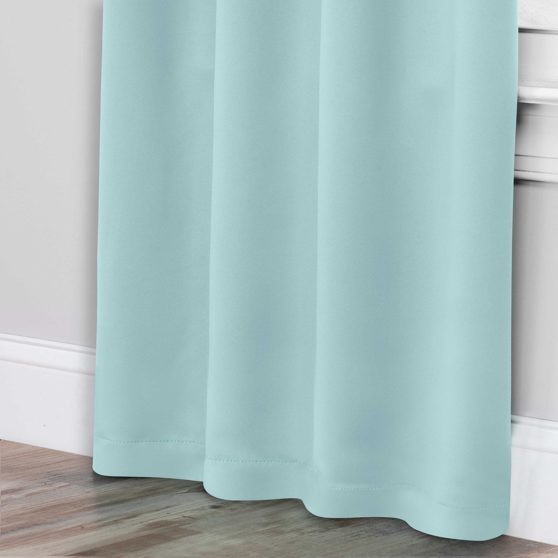Solid Room Darkening Rod Pocket Blackout Curtain Panels, Set of 2 - GreenLily