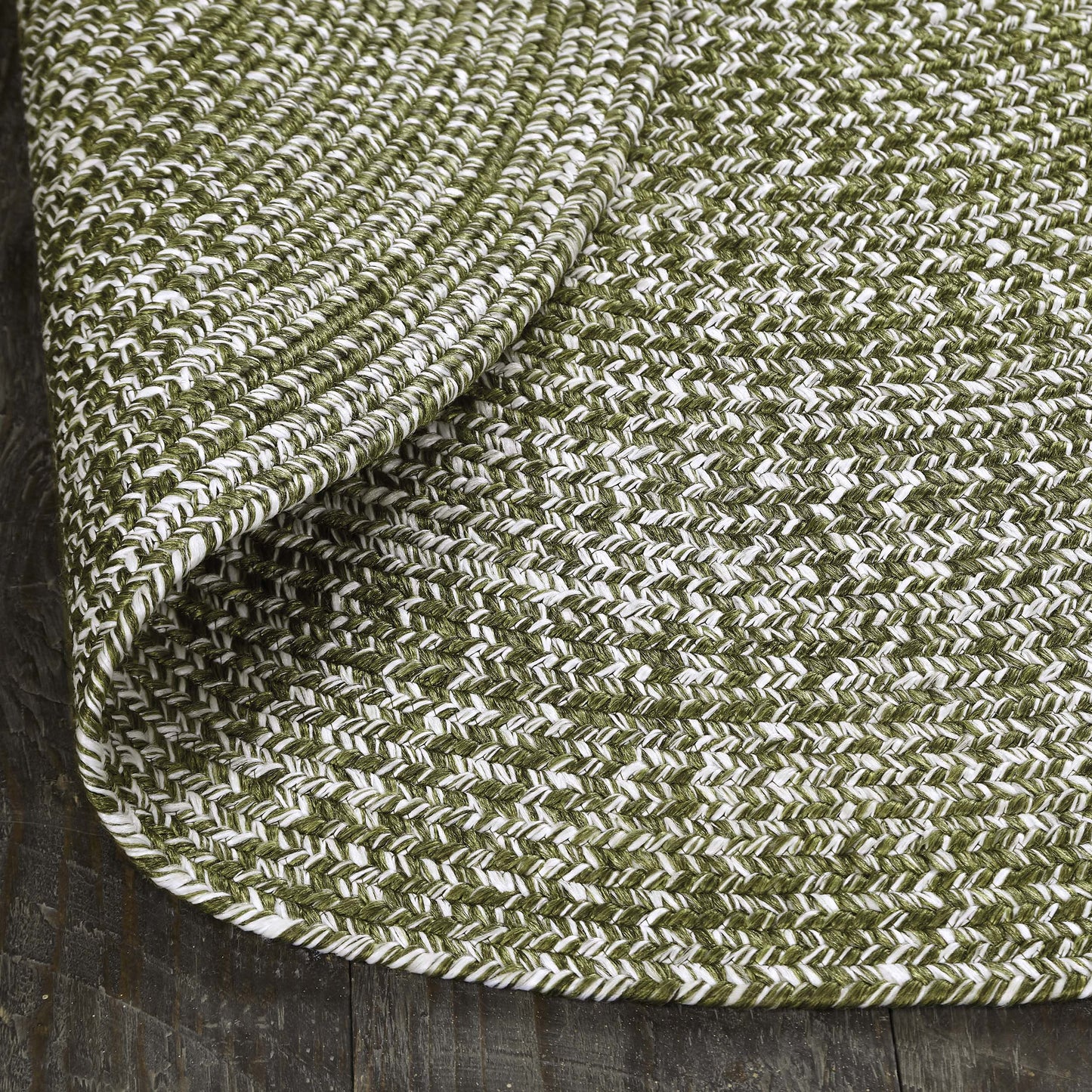 Reversible Braided Eco-Friendly Area Rug Indoor Outdoor Rugs - GreenWhite