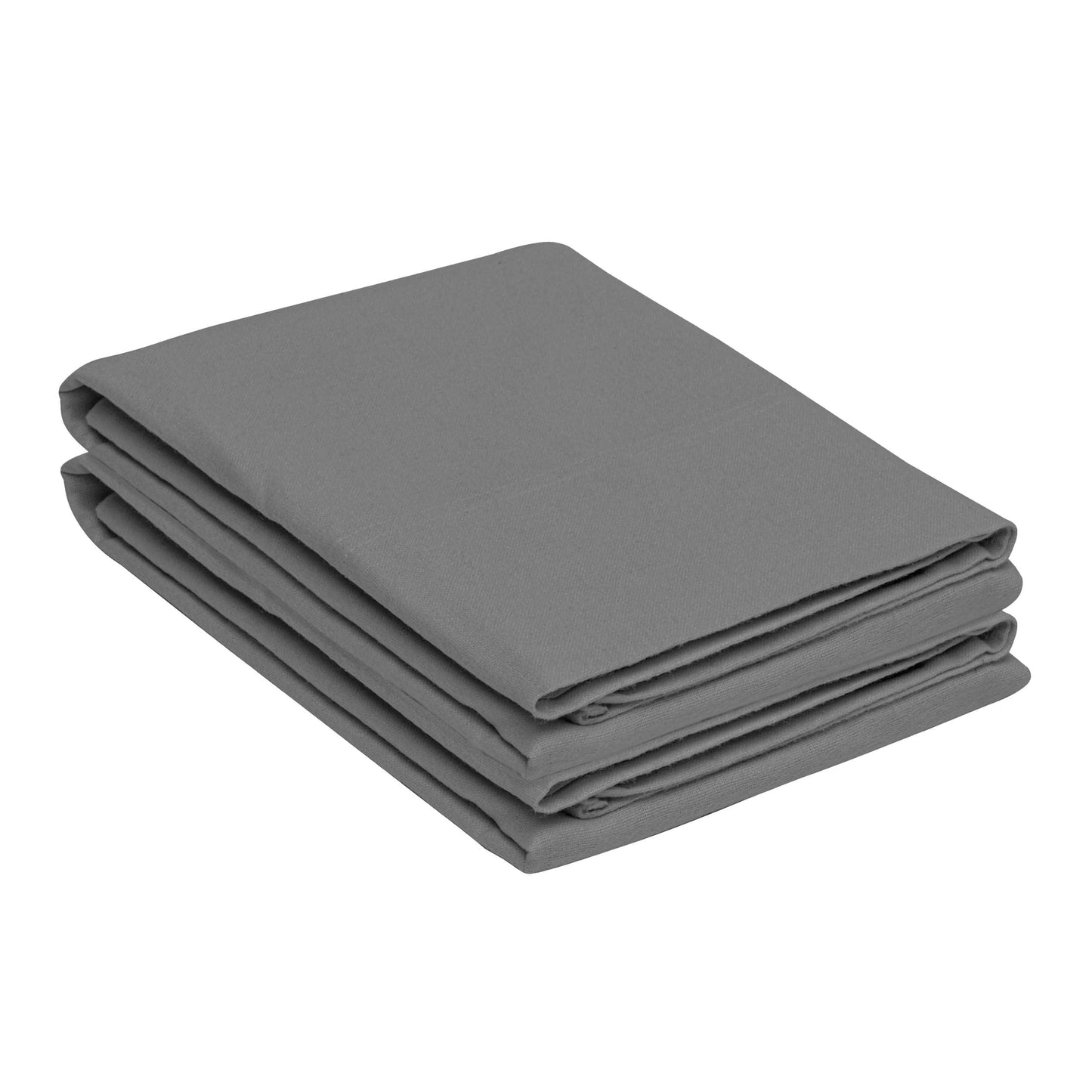 Cotton Flannel 2 Piece Pillowcase Set - Gray