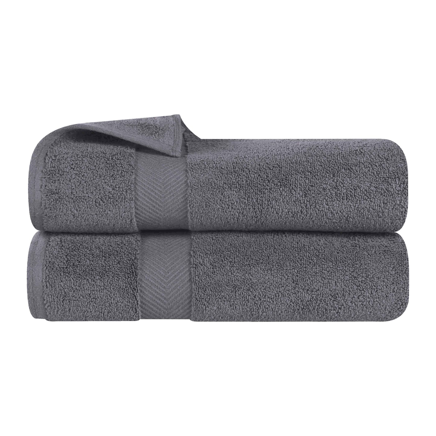 Zero Twist Smart Dry Combed Cotton 2 Piece Bath Towel Set - Gray