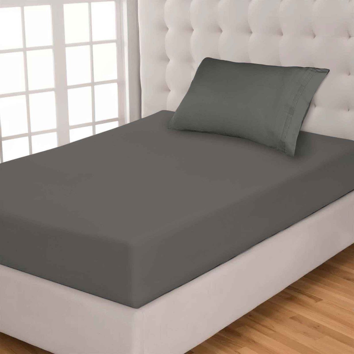 Egyptian Cotton 650 Thread Count Eco-Friendly Solid Sheet Set - Gray