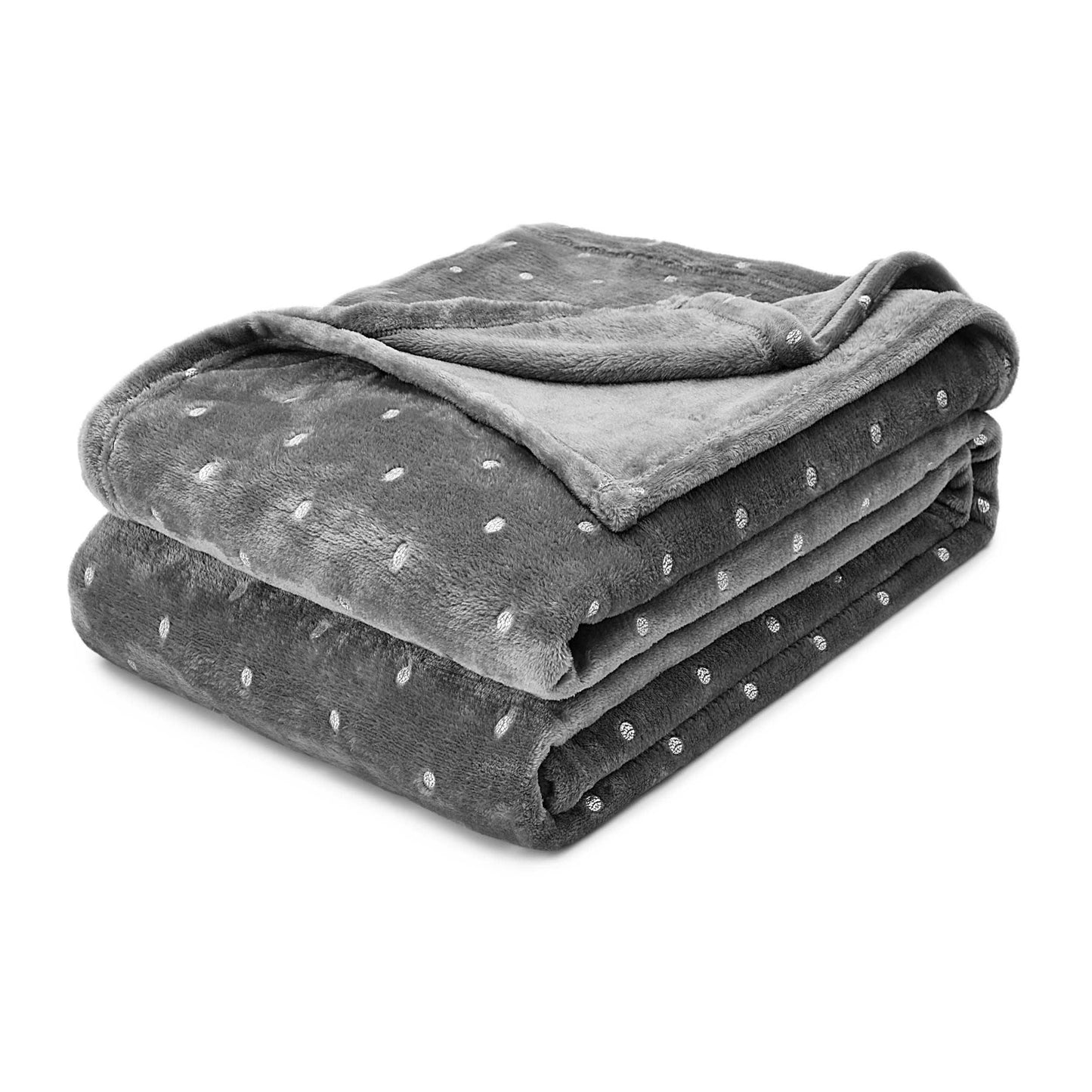 Fleece Plush Medium Weight Fluffy Soft Decorative Blanket Or Throw - Gray