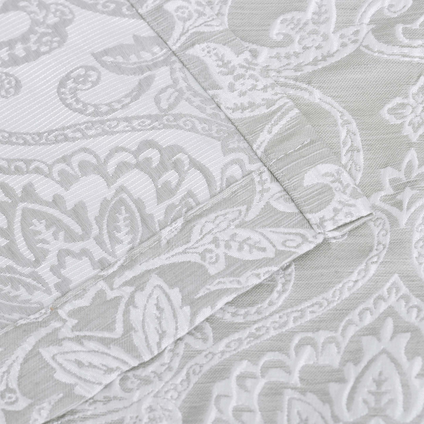 Jacquard Light Filtering Floral Damask Grommet Curtain Panels Set of 2 - Gray