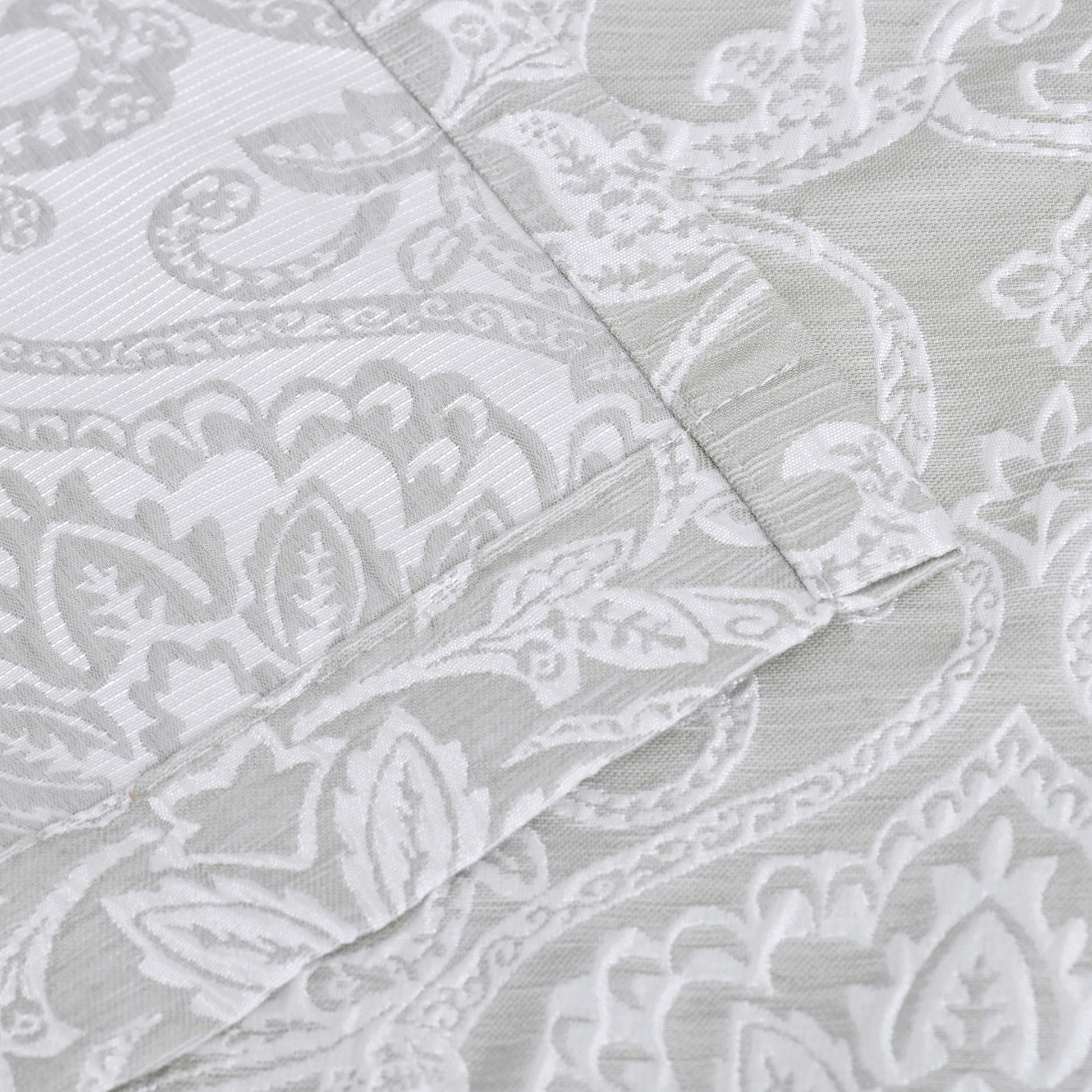 Jacquard Light Filtering Floral Damask Grommet Curtain Panels Set of 2 - Gray