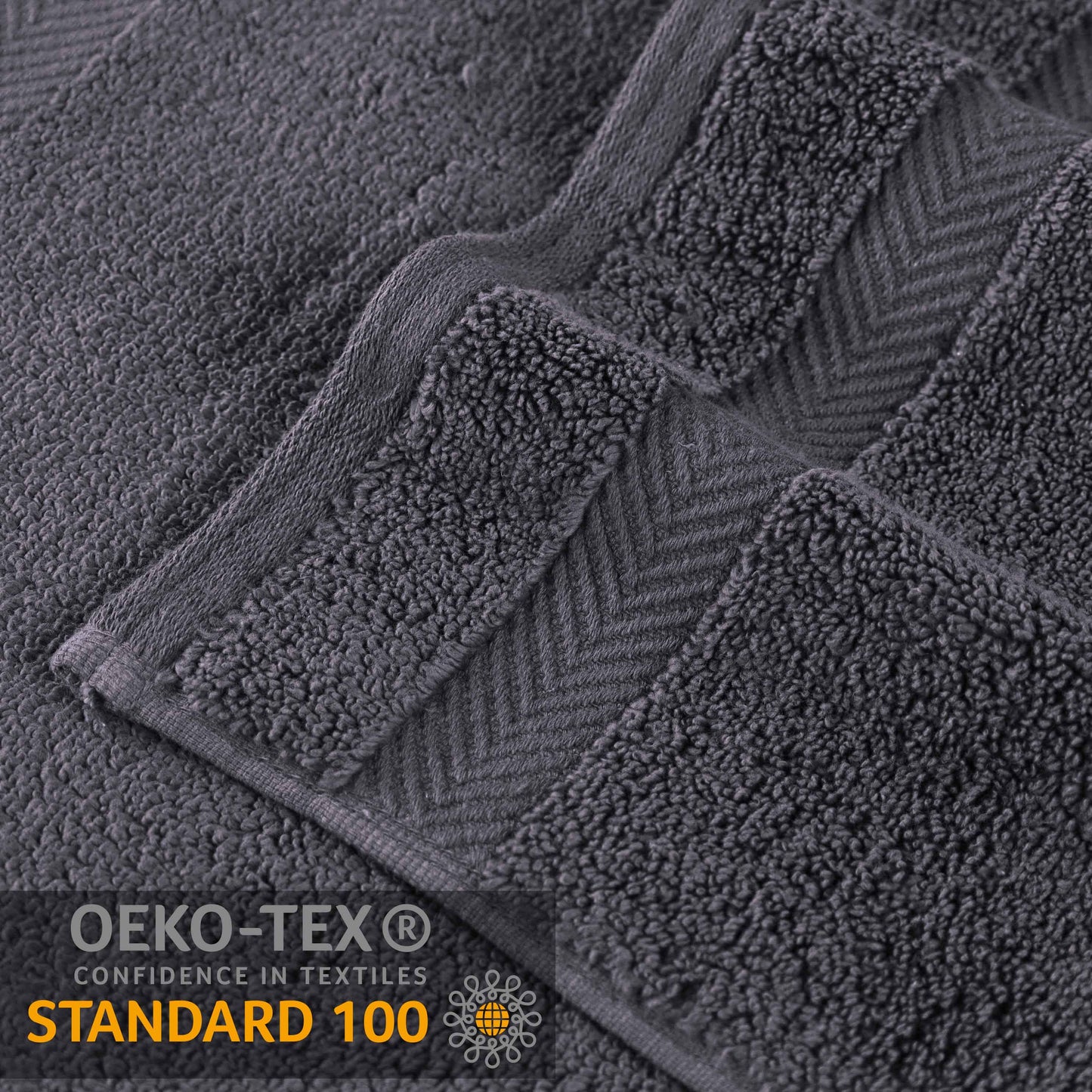 Zero Twist Smart Dry Combed Cotton 2 Piece Bath Towel Set - Gray