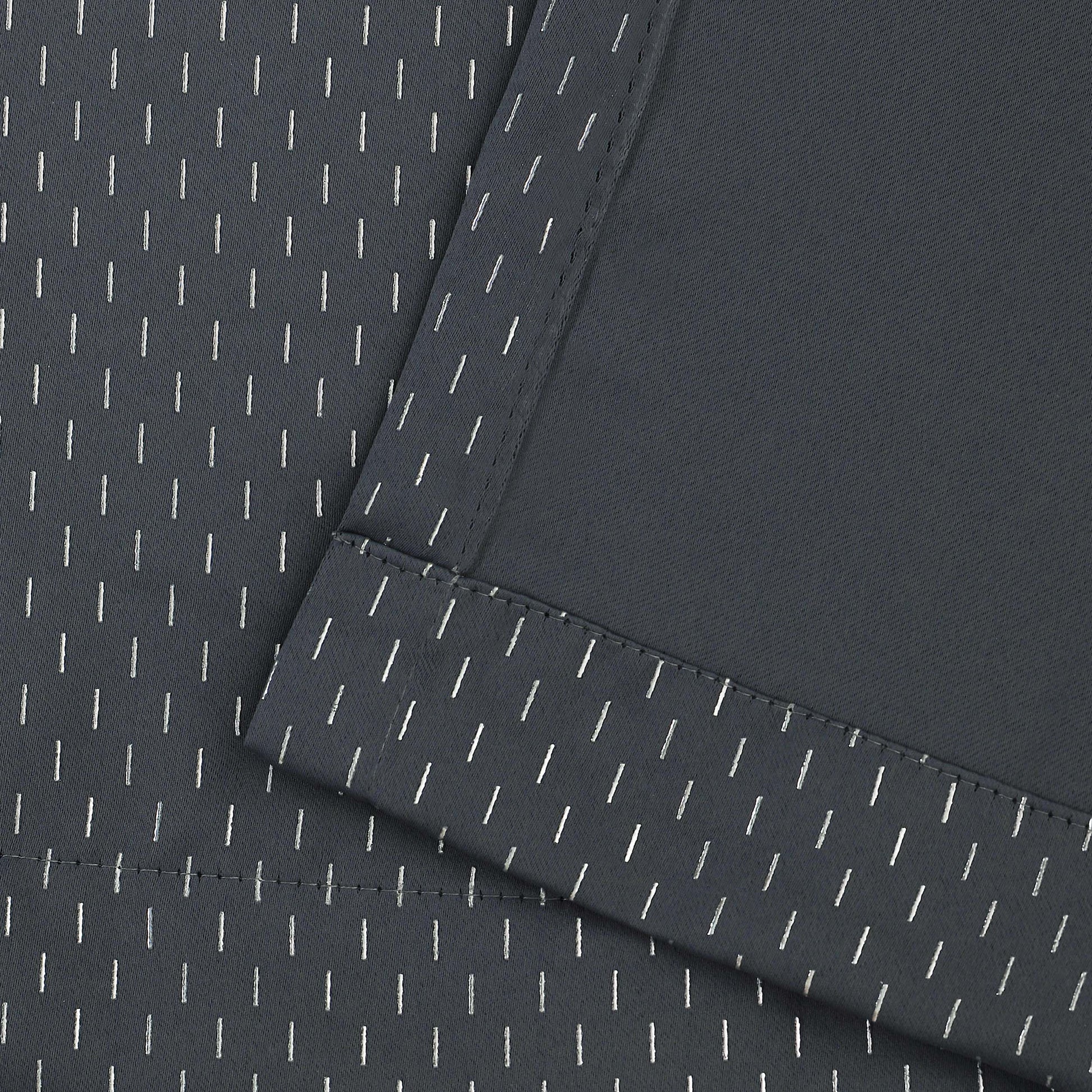 Blackout Solid Shimmer Grommet Curtain Panel Set 26 Inches - Gray