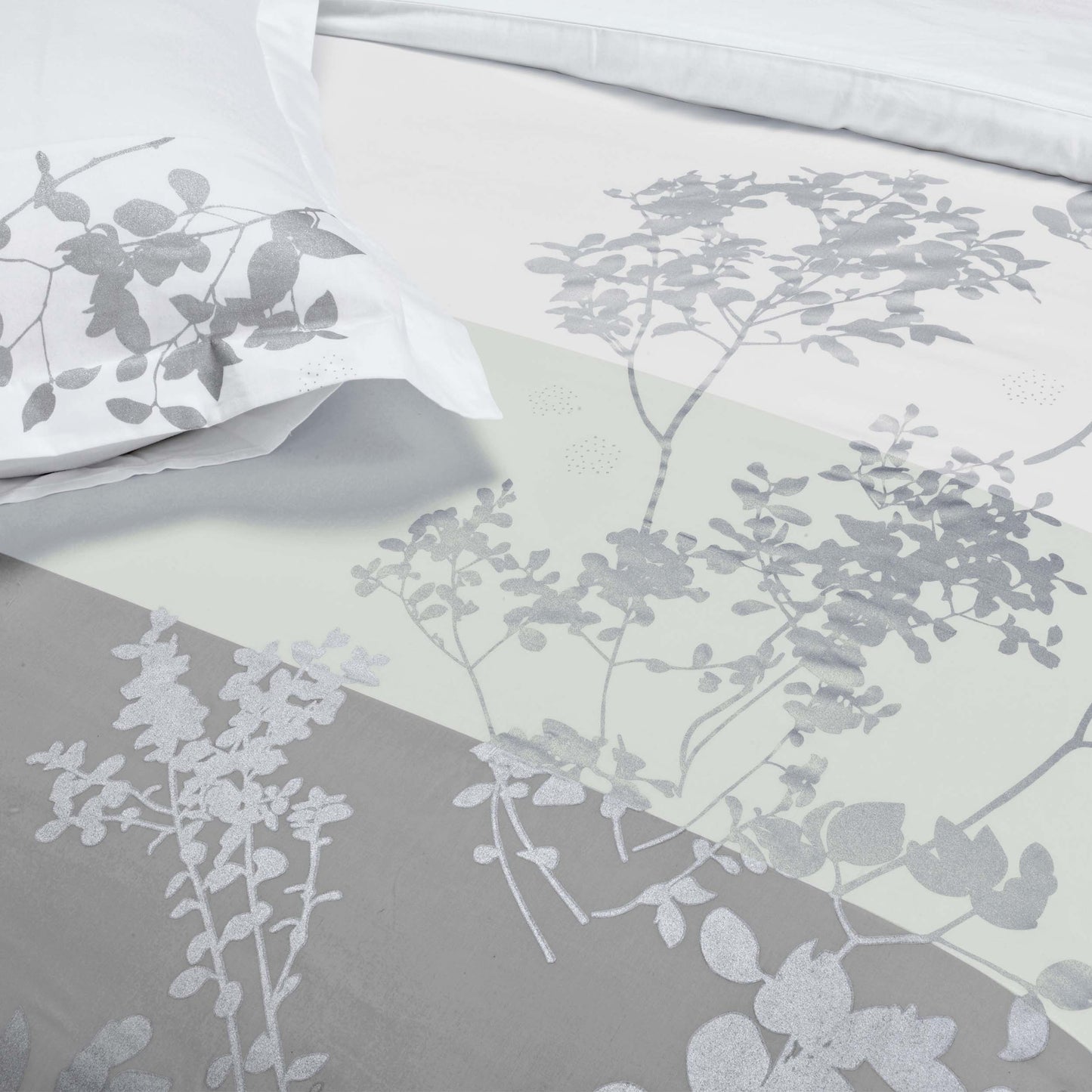 Sydney Floral Damask Cotton Duvet Cover Set - Gray
