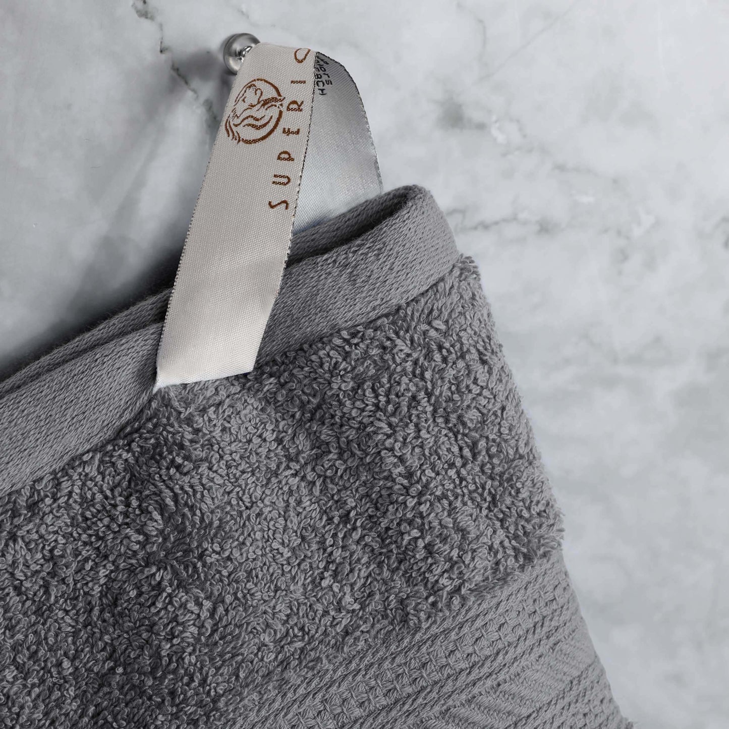 Cotton Heavyweight Absorbent Plush 6 Piece Towel Set - Gray