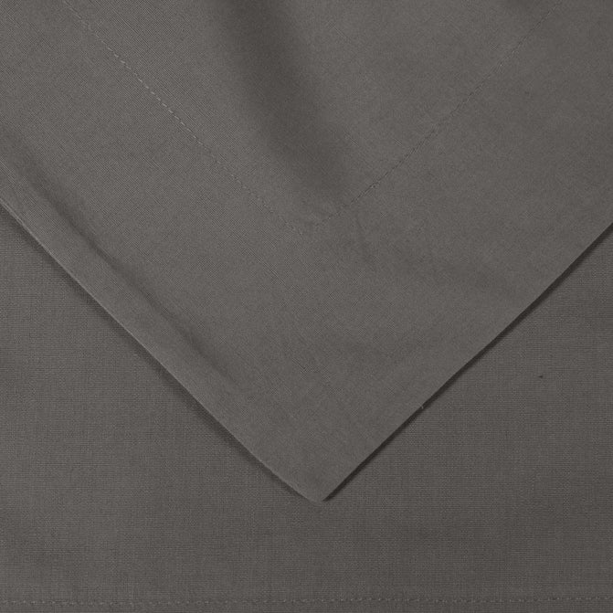 Cotton Percale Modern Traditional Duvet Cover Set - Gray