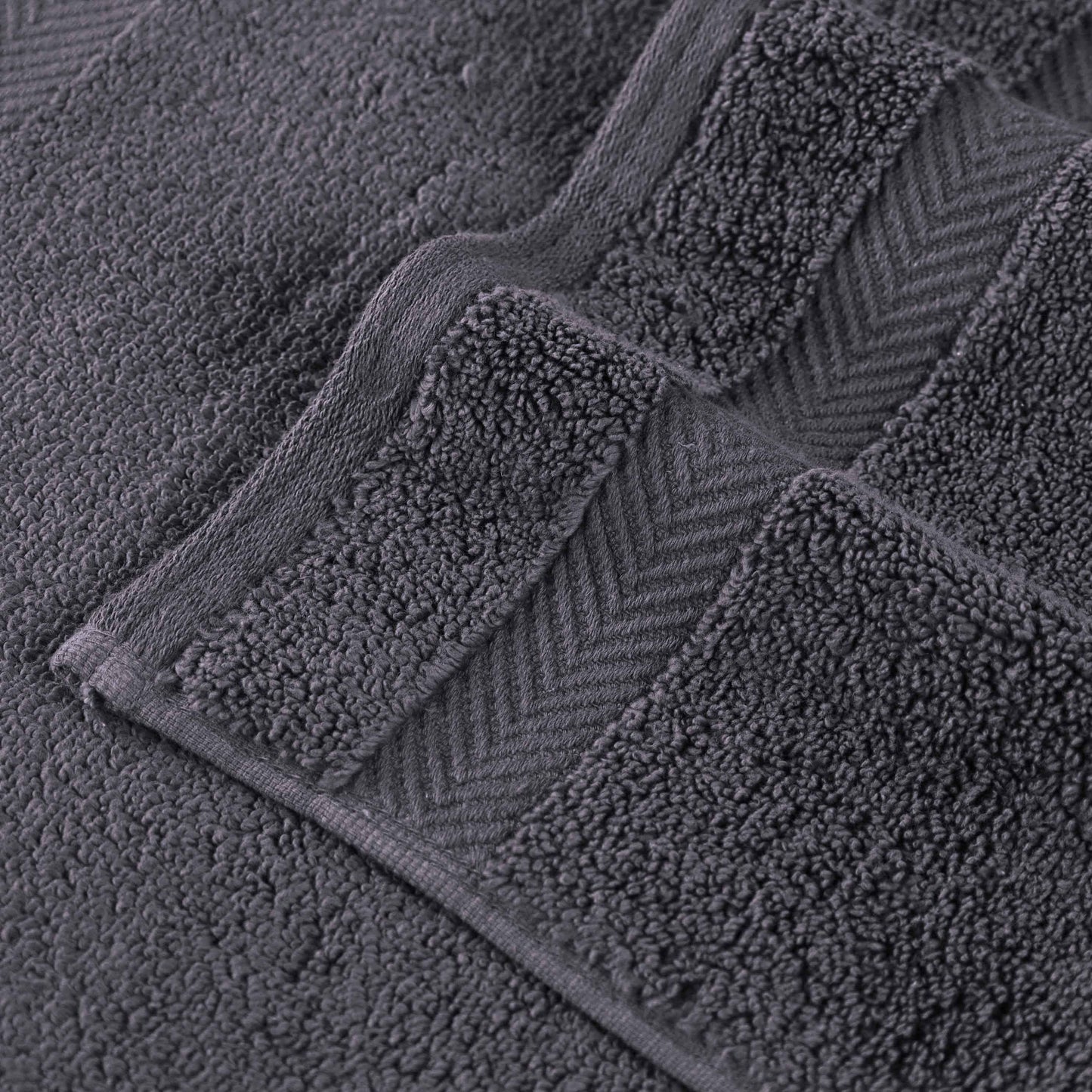 Zero Twist Smart Dry Combed Cotton 2 Piece Bath Towel Set - Gray