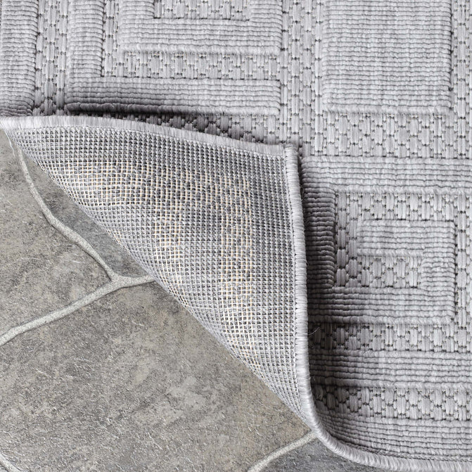 Geometric Greek Key Area Rug Indoor Outdoor Rugs - Gray