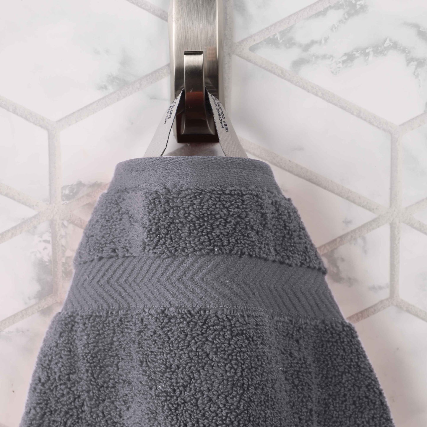 Zero Twist Smart Dry Combed Cotton 2 Piece Bath Towel Set - Gray