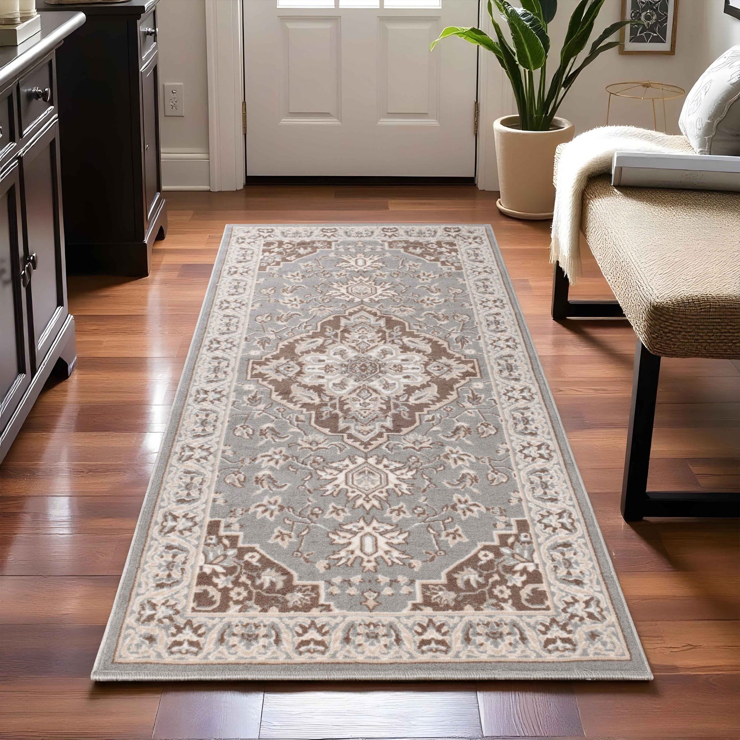 Glendale Traditional Floral Medallion Indoor Area Rug or Runner Rug