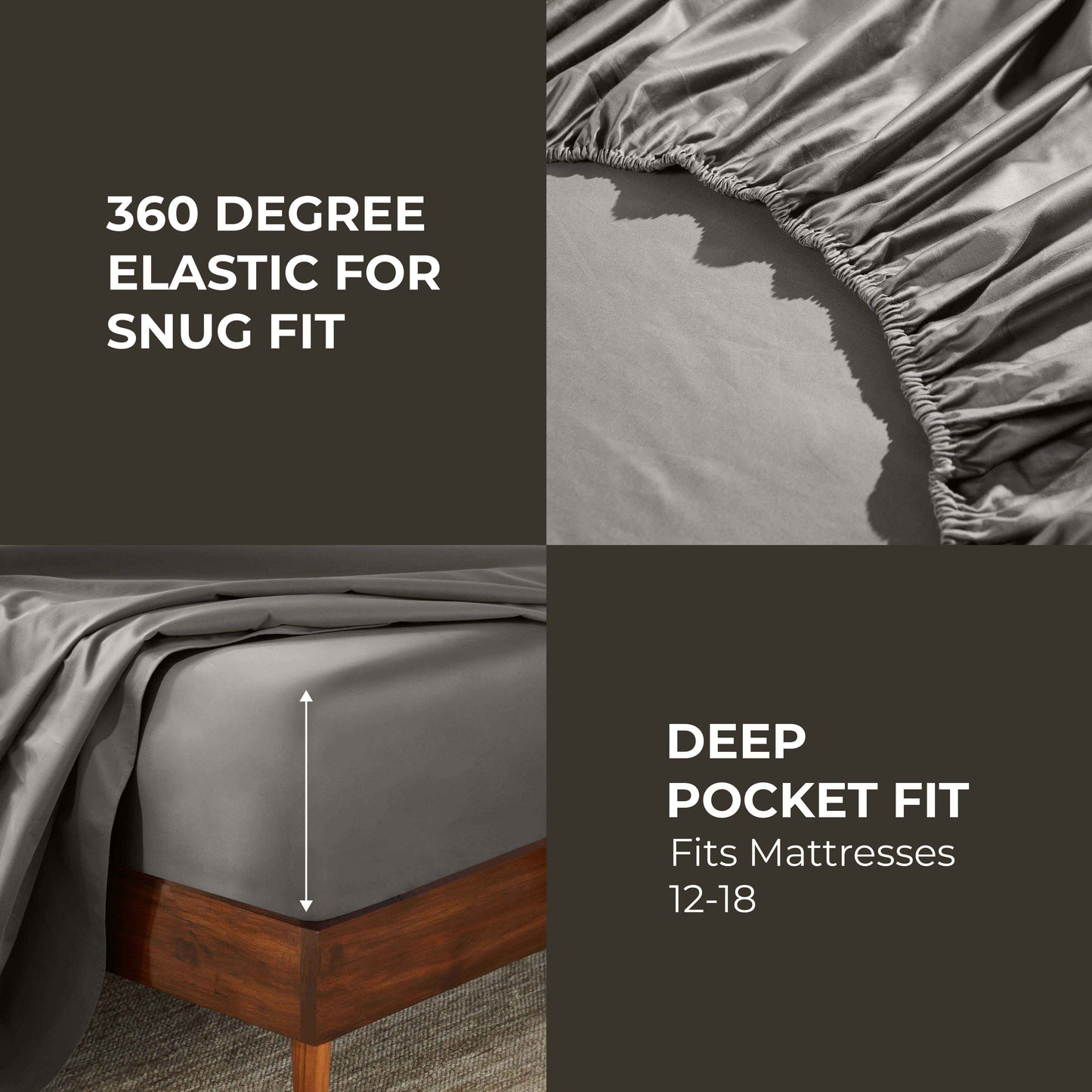 850 Thread Count Cotton Solid Deep Pocket Bed Sheet Set