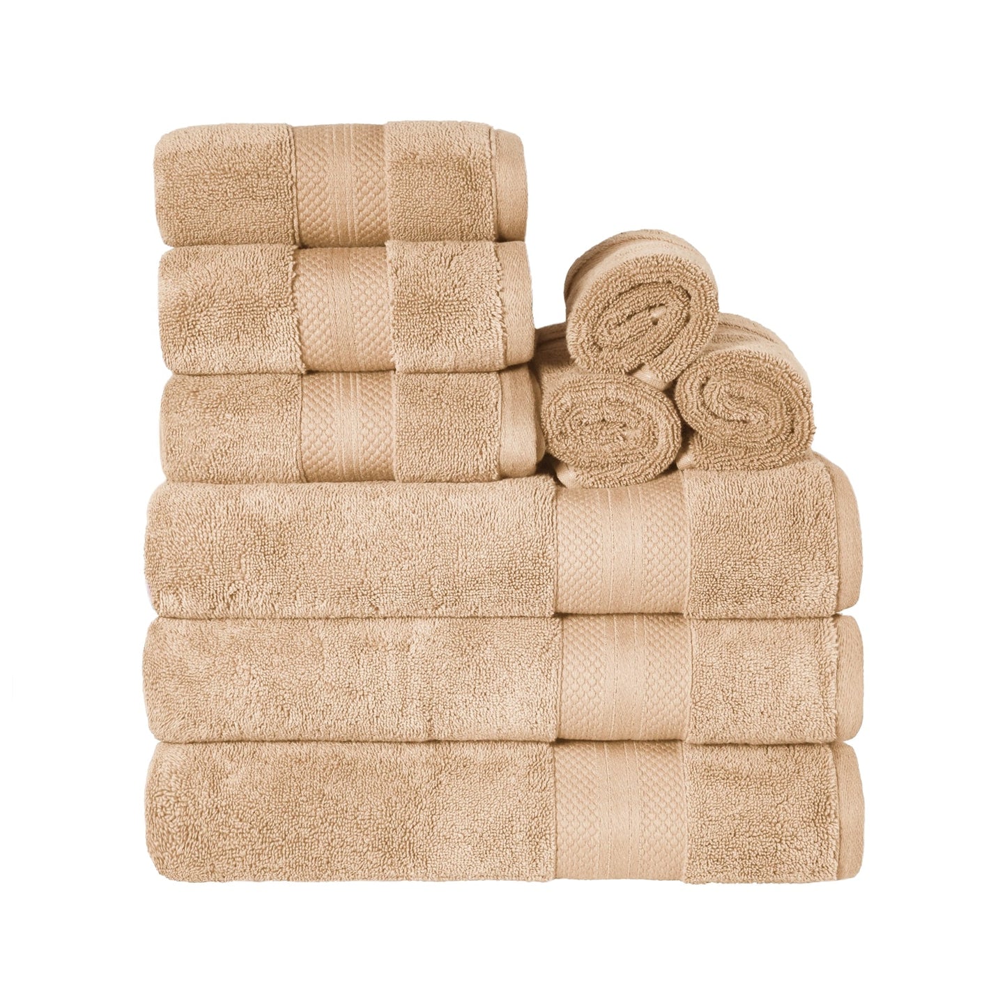 Superior Premium Turkish-Cotton Assorted Towel Set - Hazelnut