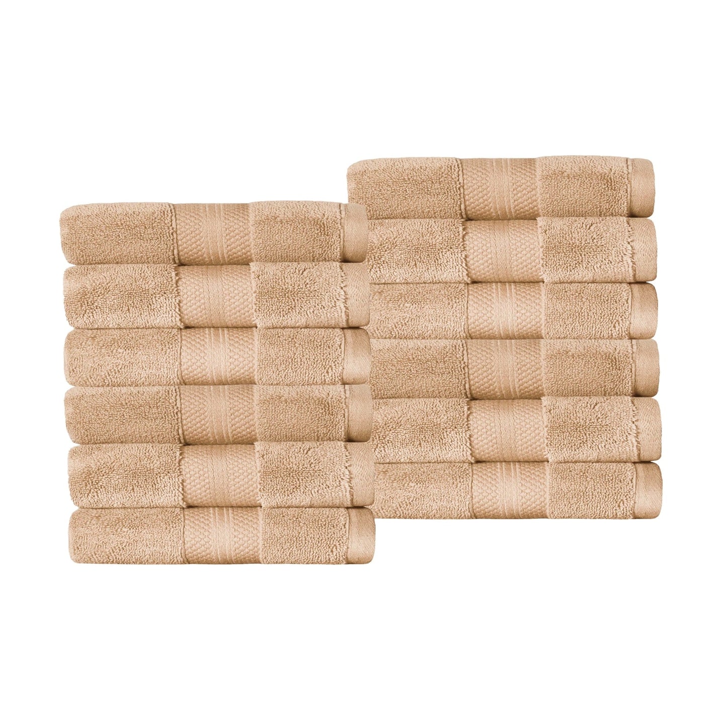 Superior Premium Turkish-Cotton Assorted Towel Set - Hazelnut