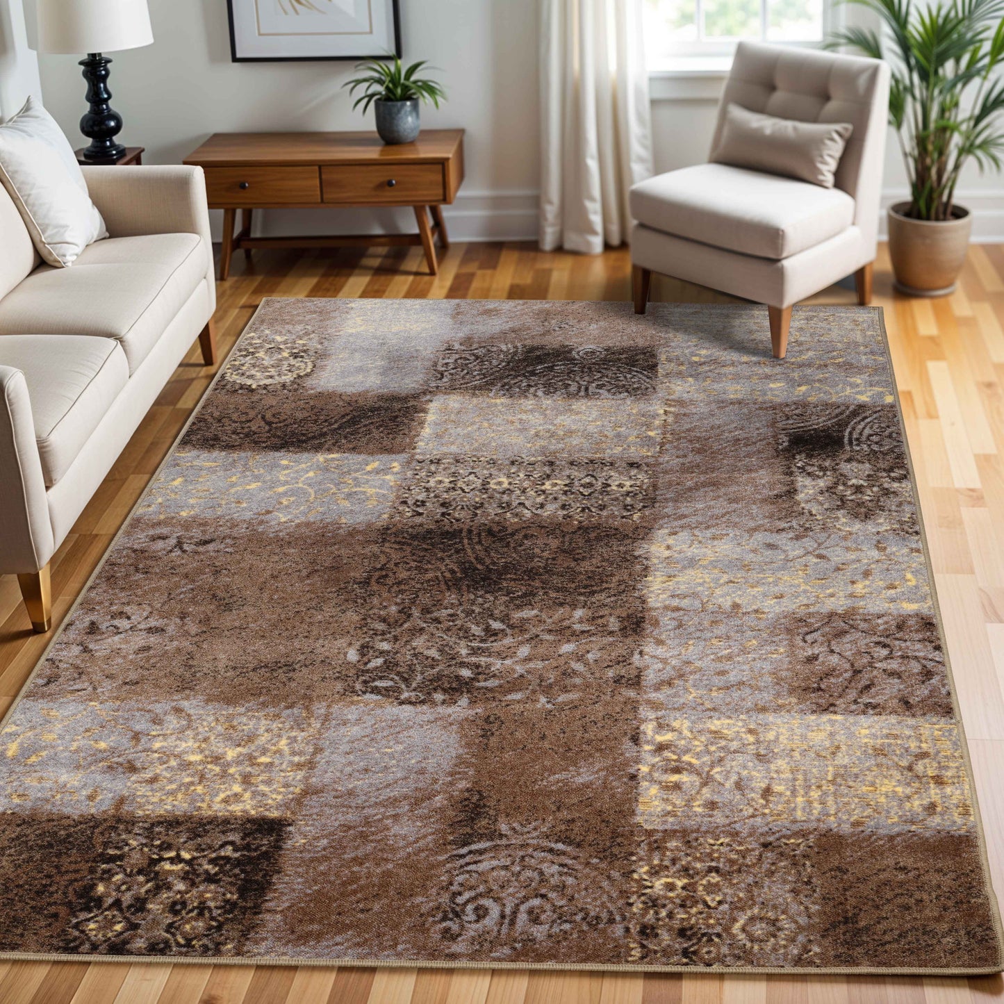 Hadley Damask Indoor Area Rug or Runner Rug