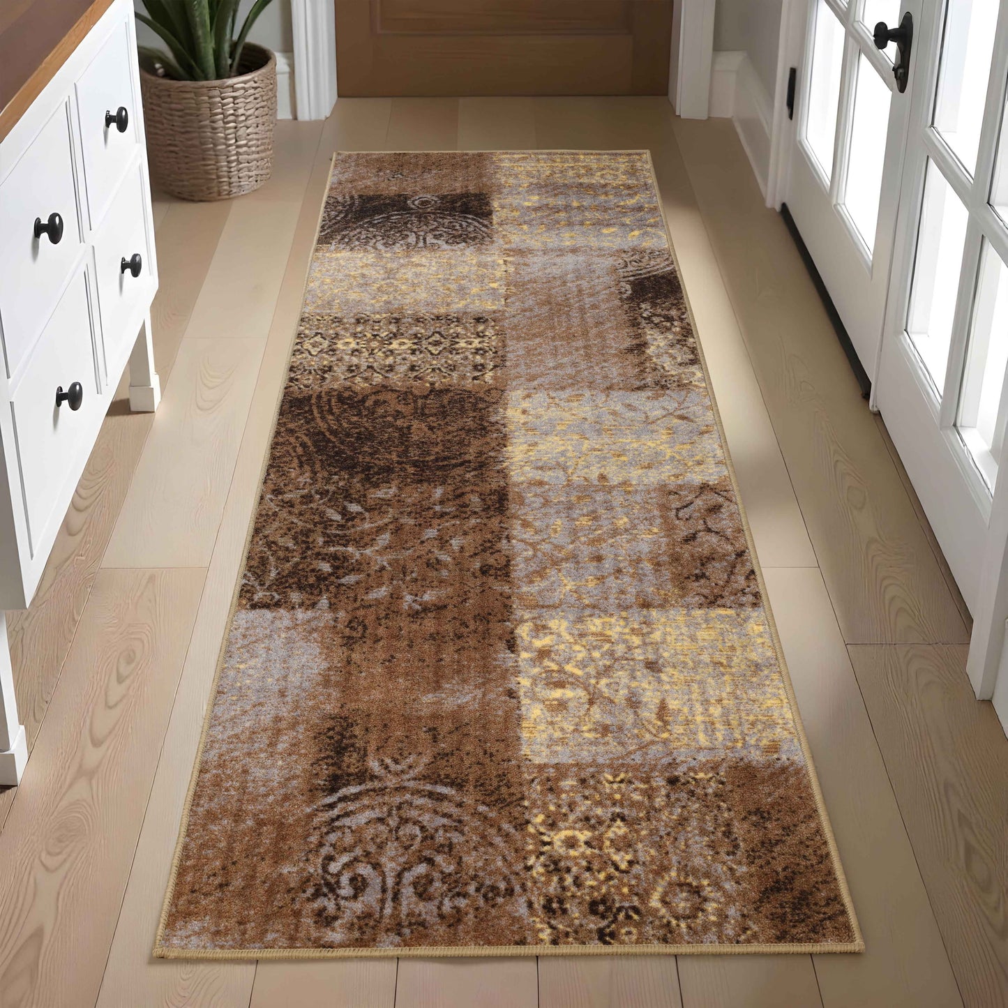 Hadley Damask Indoor Area Rug or Runner Rug