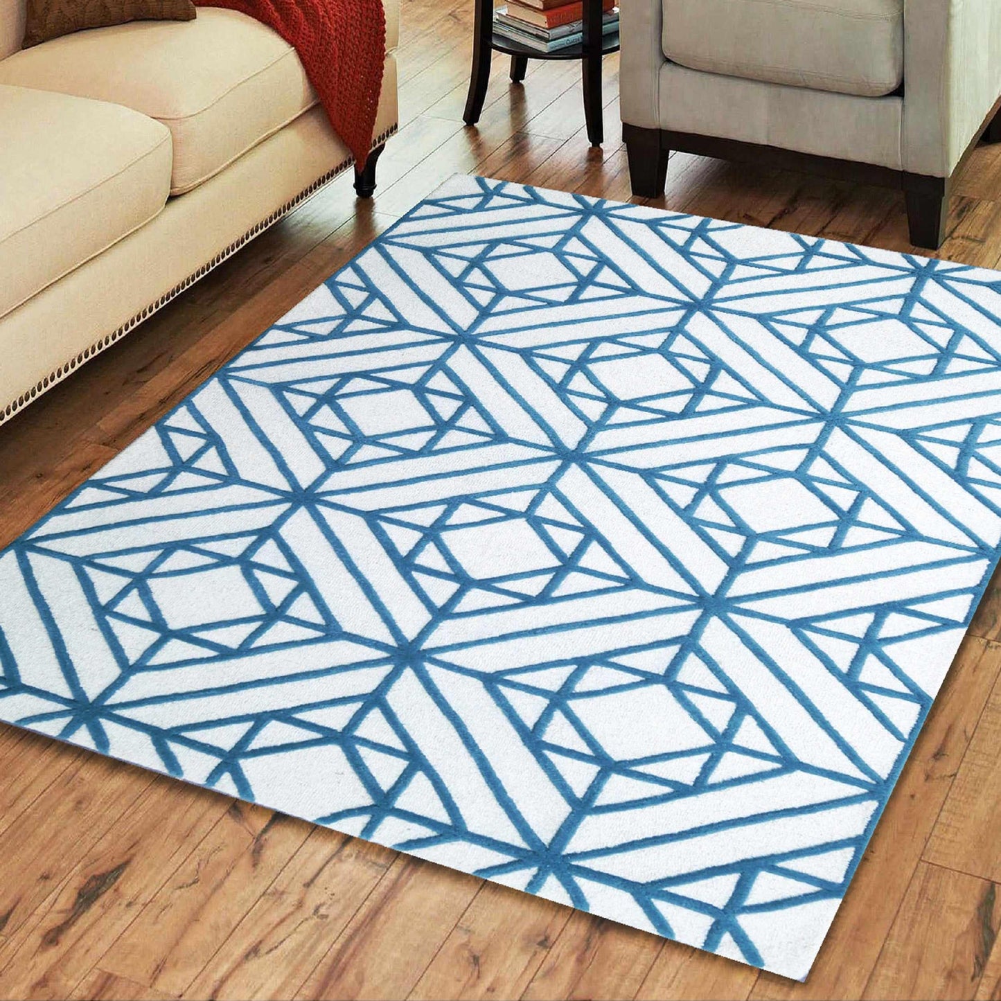 Superior Hand Tufted Geometric Diamond Contemporary Wool Area Rug
