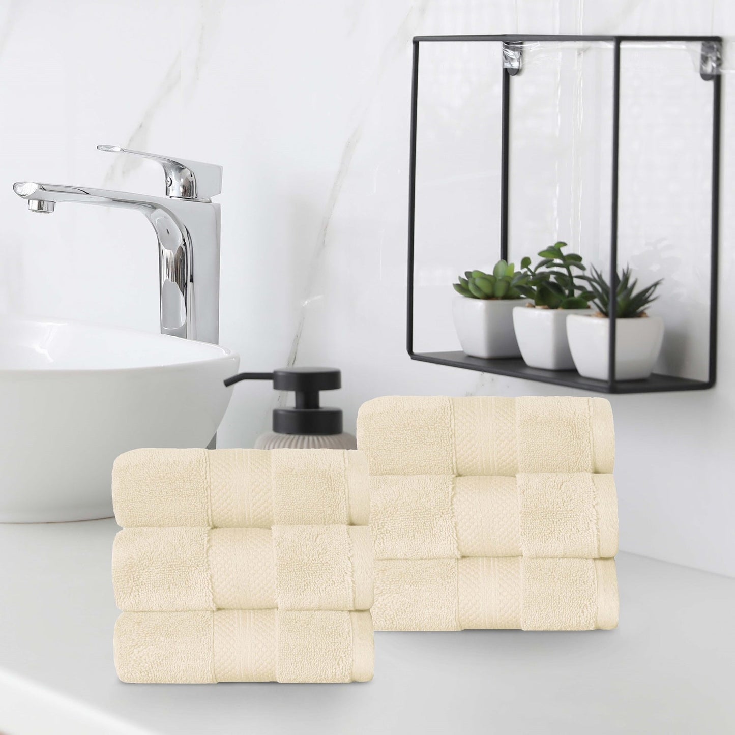 Superior Premium Turkish-Cotton Assorted Towel Set - Ivory