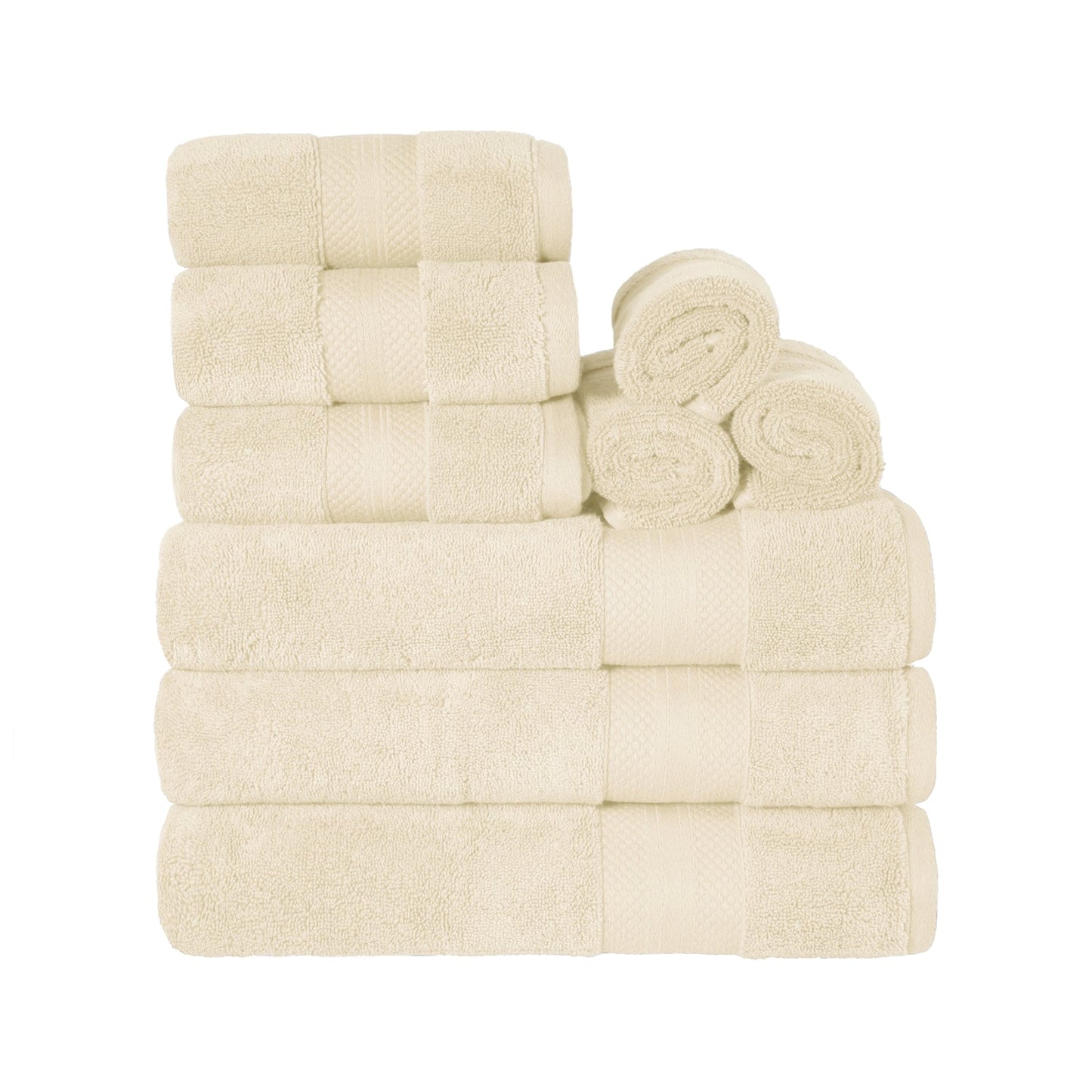 Superior Premium Turkish-Cotton Assorted Towel Set - Ivory