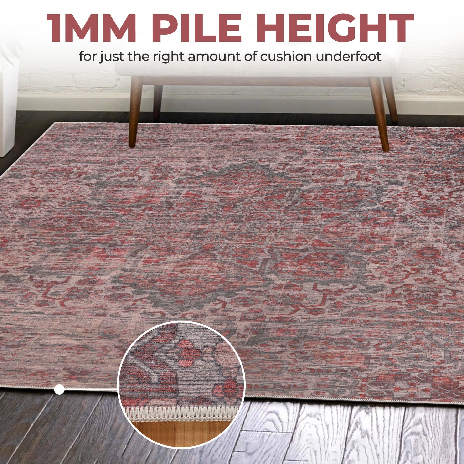 Manakin Bohemian Medallion Non-Slip Washable Indoor Area Rug or Runner