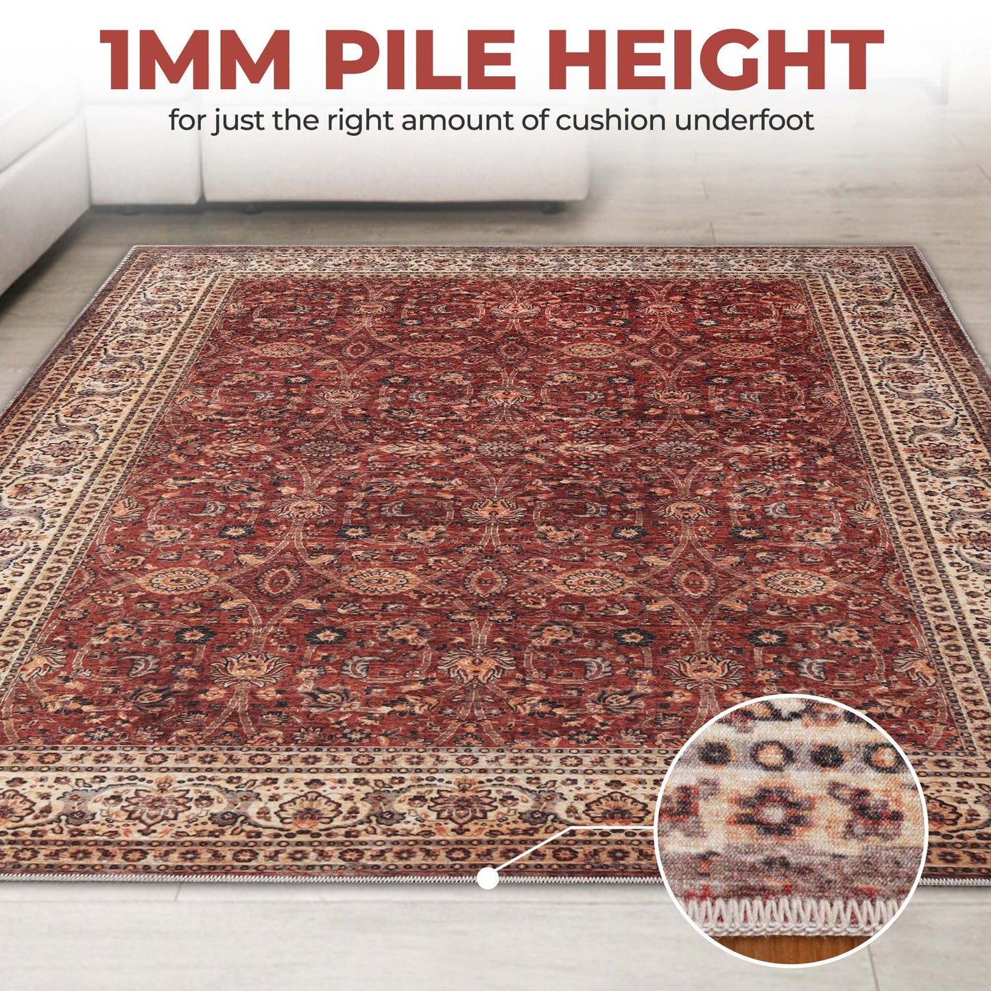 Toucan Geometric Medallion Non-Slip Washable Indoor Area Rug or Runner