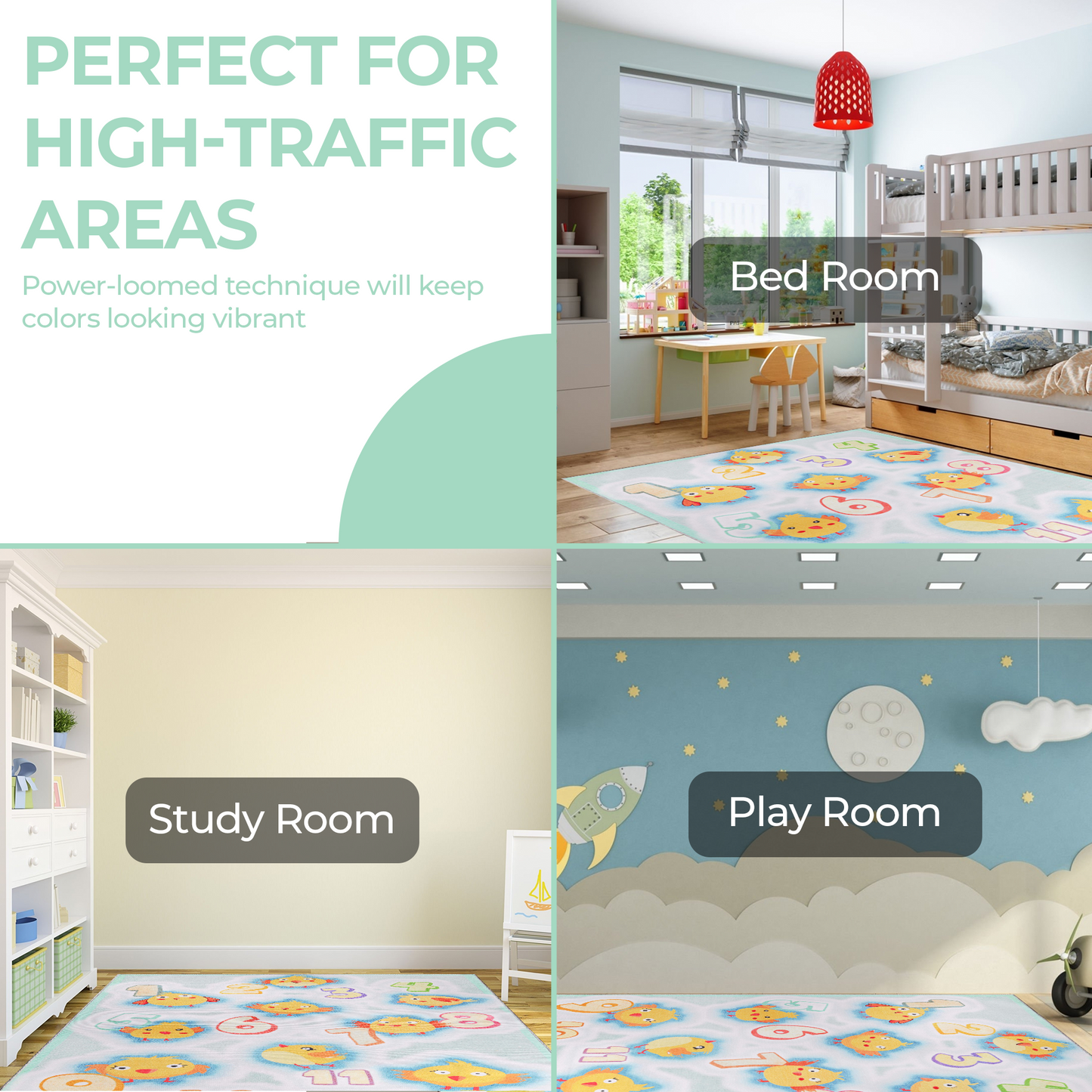 Superior Jumbo Playtime Numbers Flatweave Indoor Area Rug