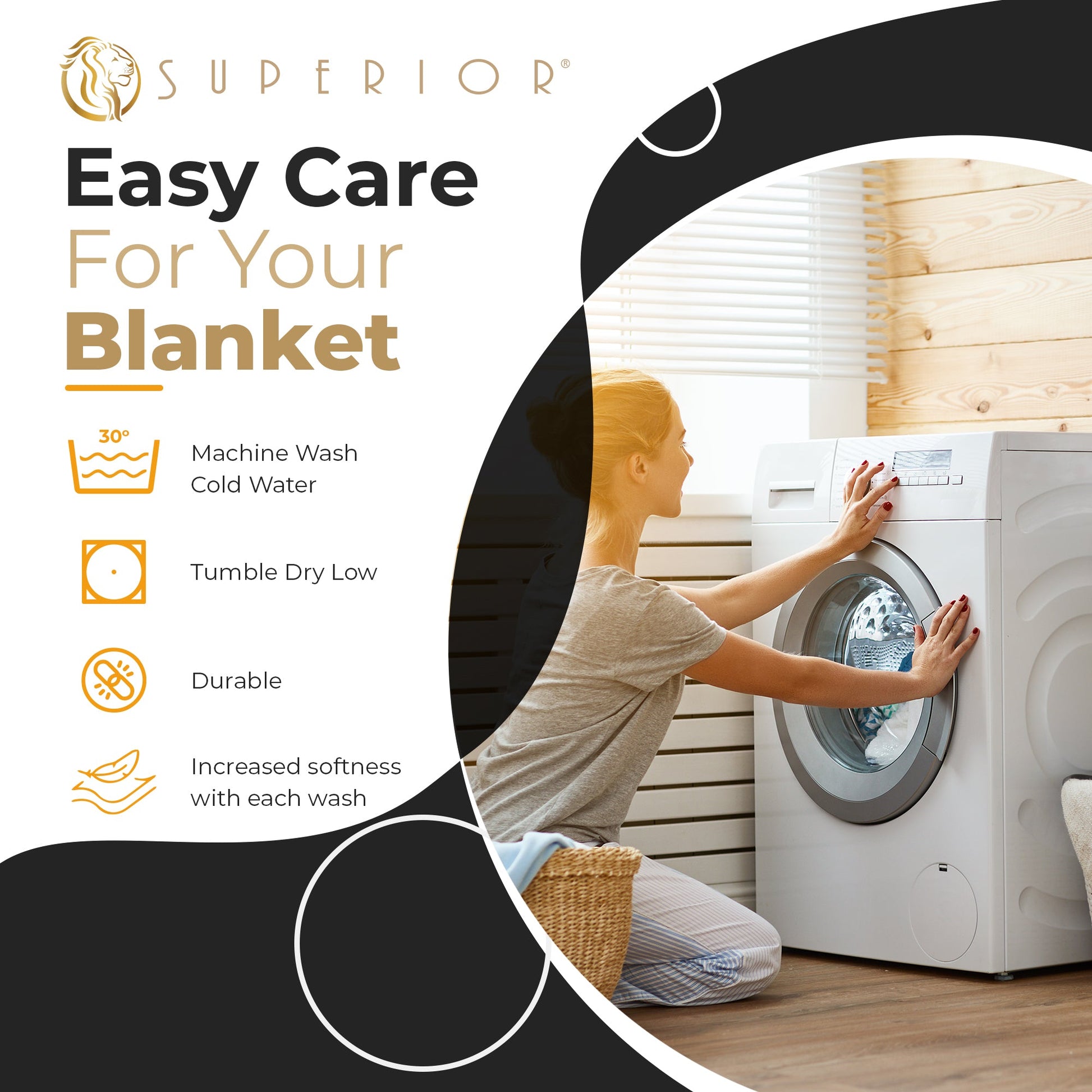 Waffle Weave Honeycomb Knit Soft Solid Textured Cotton Blanket - Black