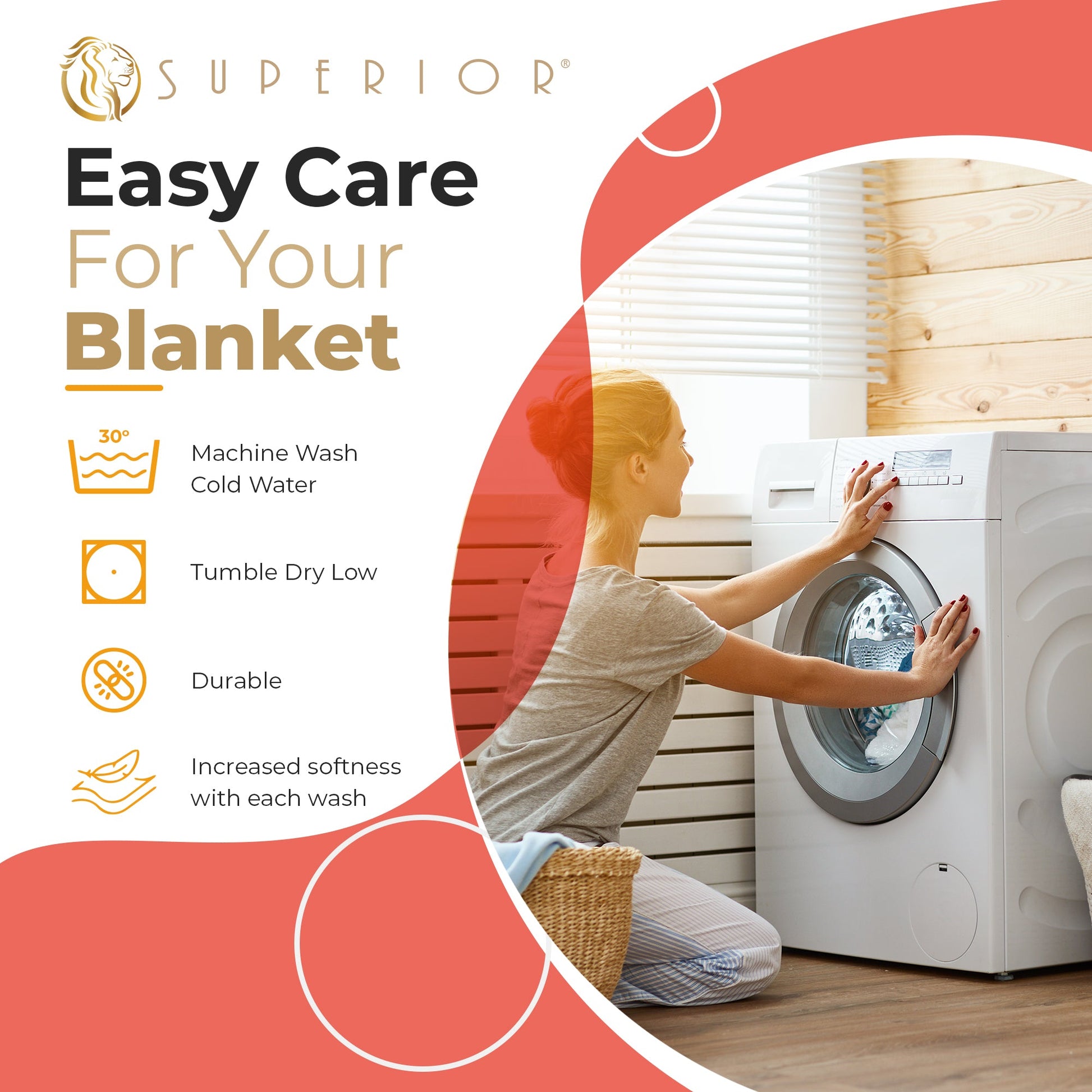 Waffle Weave Honeycomb Knit Soft Solid Textured Cotton Blanket - Coral