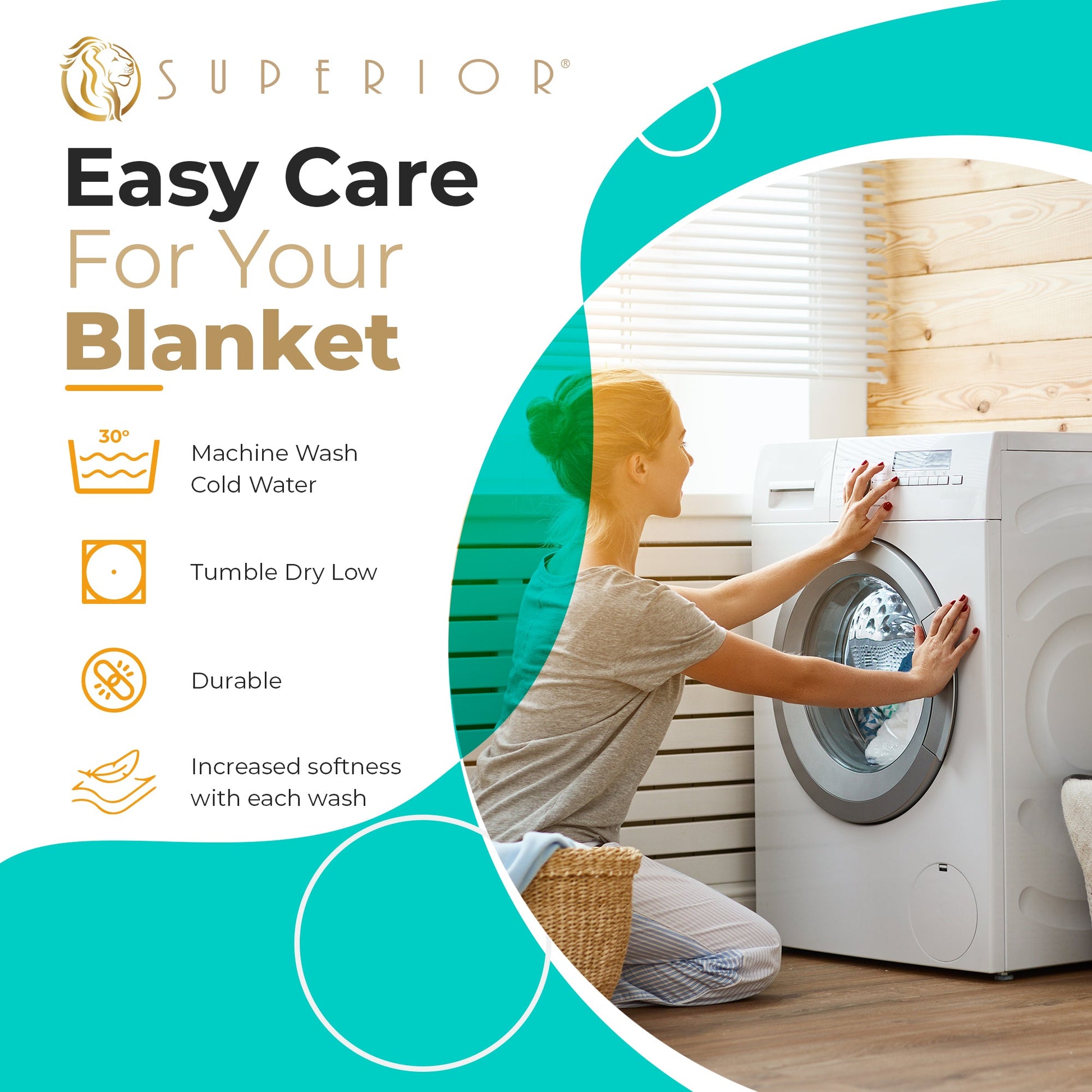 Waffle Weave Honeycomb Knit Soft Solid Textured Cotton Blanket - Turquoise