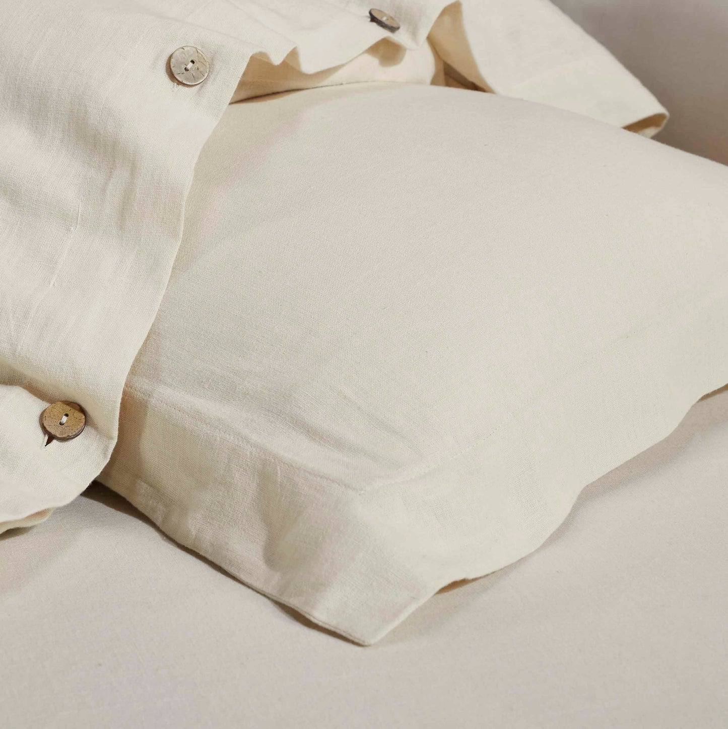 Orion Cotton Linen Garment 3 Piece Duvet Cover Set With Pillow Shams